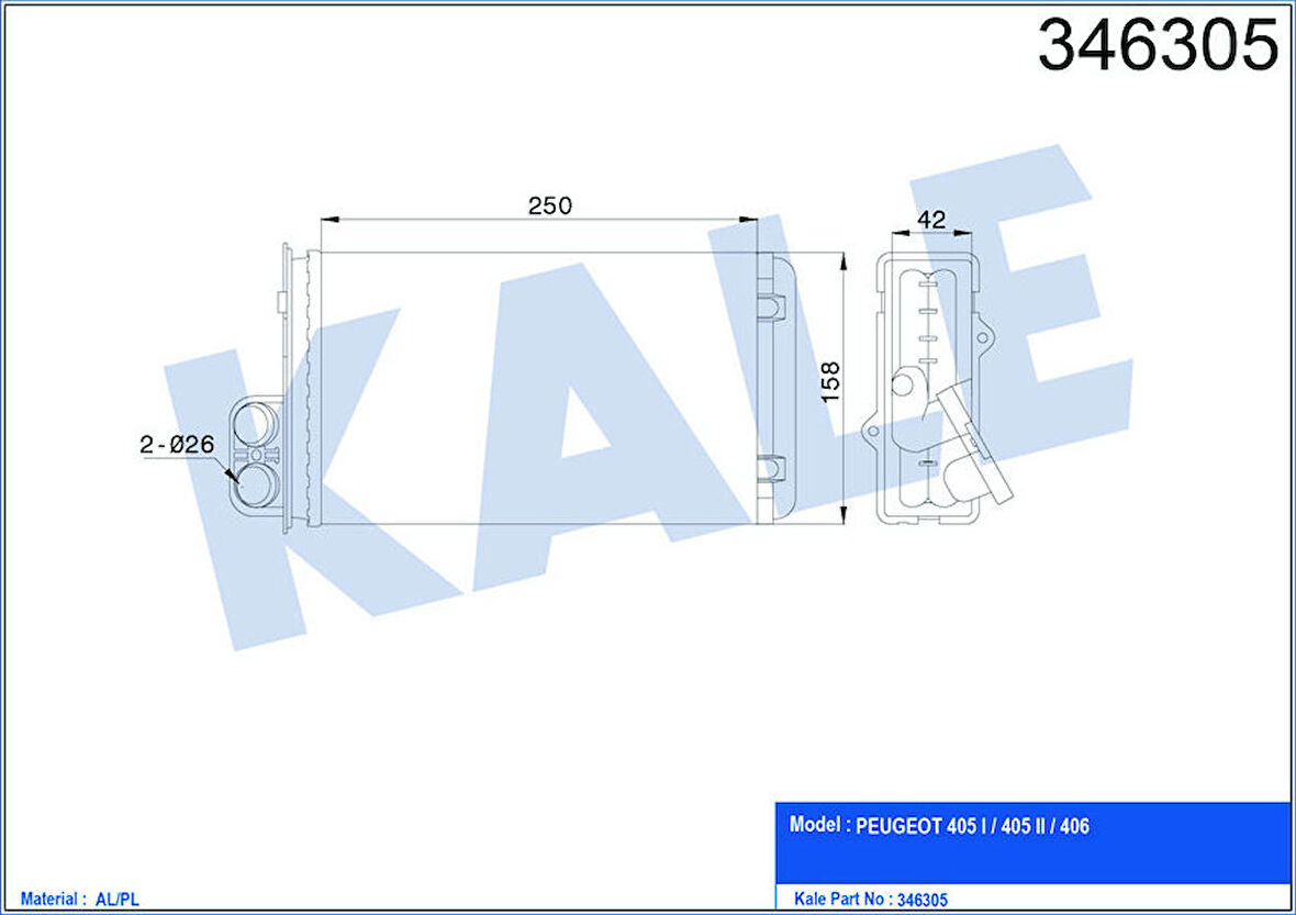 KALE Kalorifer Radyatörü 405 92-96 406 96-04 248x157