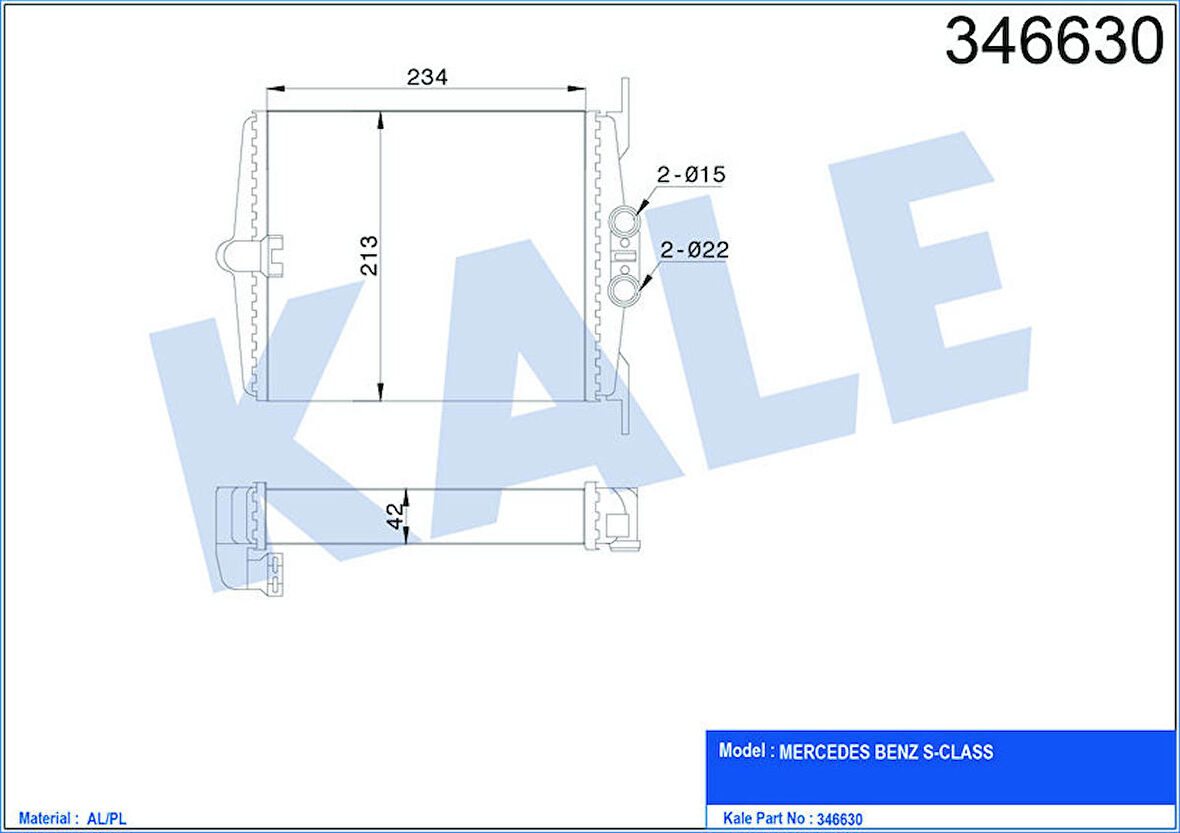 KALE Kalorifer Radyatörü Mercedes Benz S Class Al-Mknk