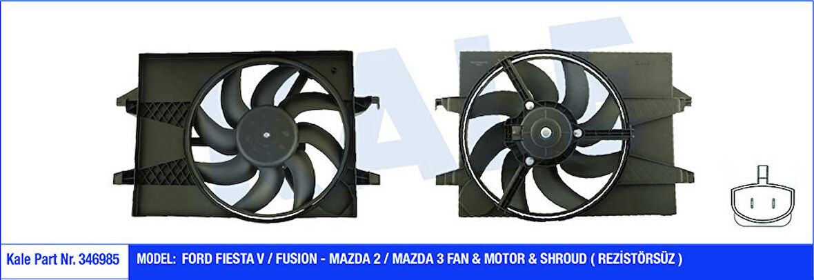 KALE Fan Motoru Davlumbazlı Fiesta V-Fusıon-Mazda 2-Mazda 3