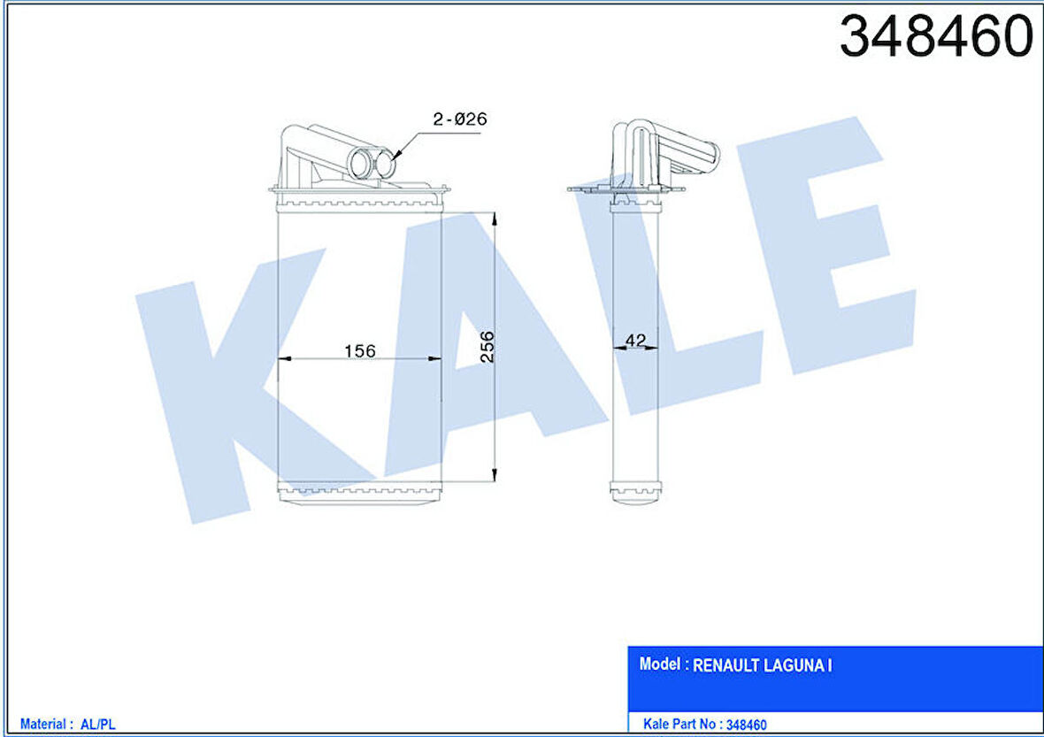 KALE Kalorifer Radyatörü Laguna I 1.8ı-1.9 Dcı-2.0ı 94-