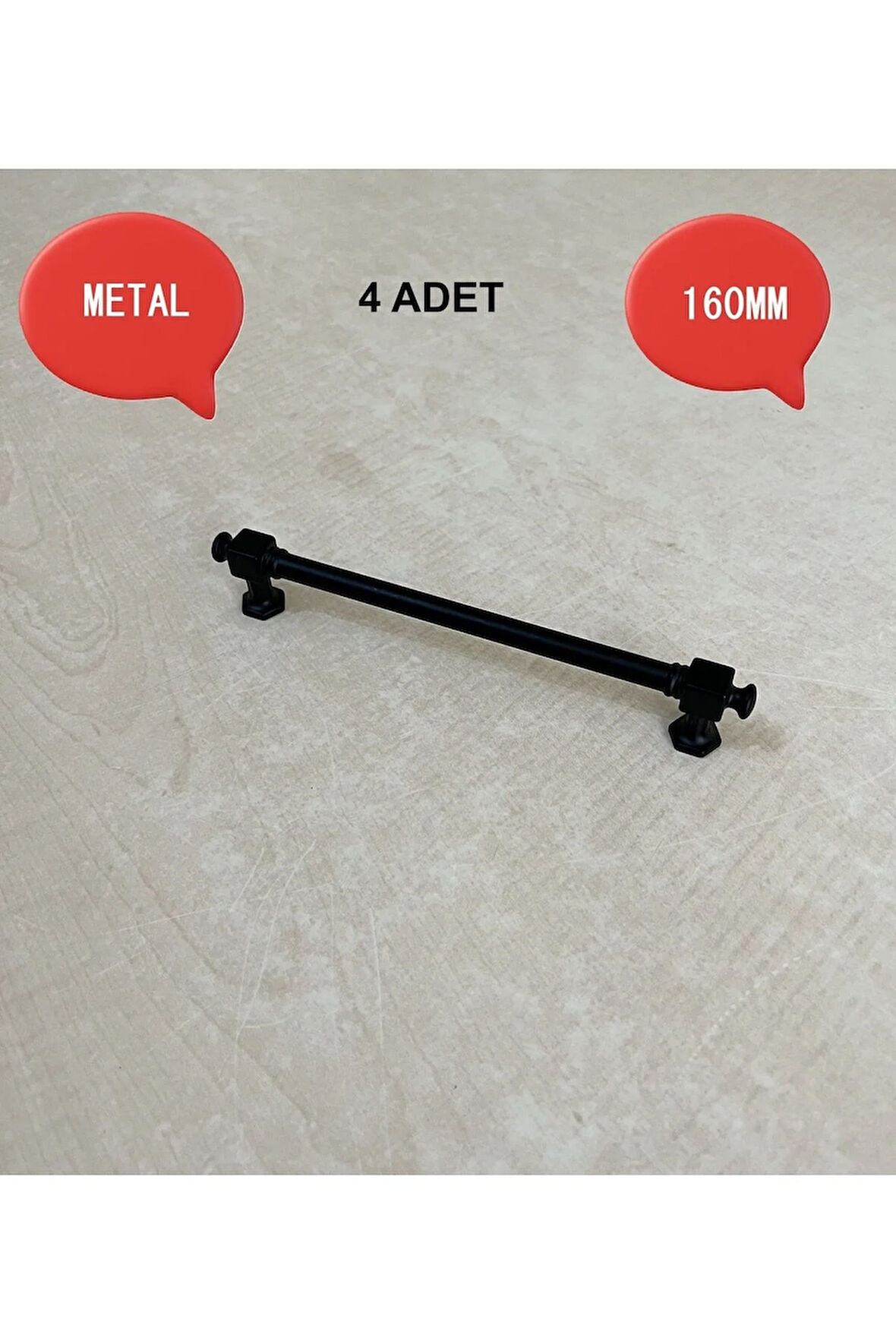 160mm Kale Model Mobilya Mutfak Çekmece Dolap Dolabı Kulpu Kulbu Kulpları 4 Adet Siyah