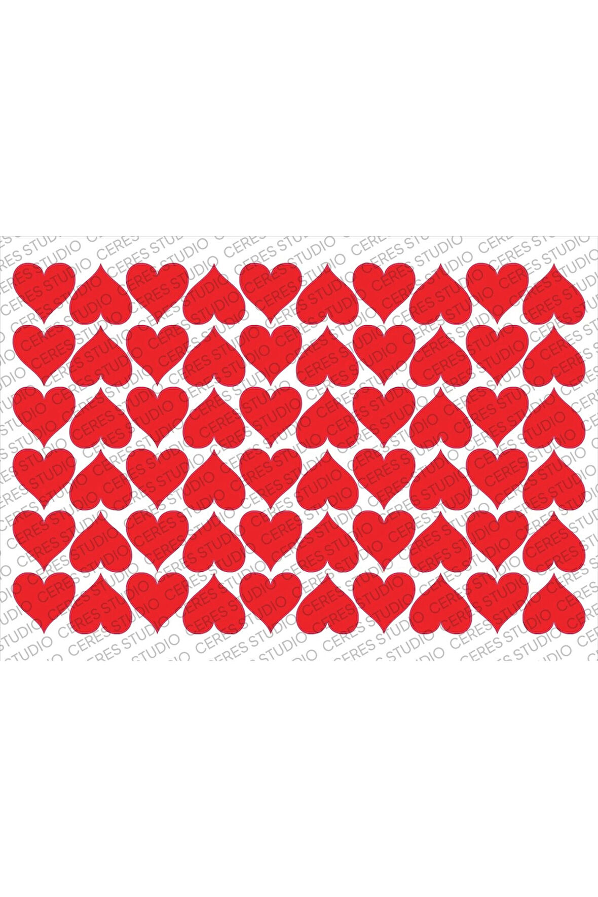 Kalp Sticker Etiket - 5 Sayfa 300 Kalp
