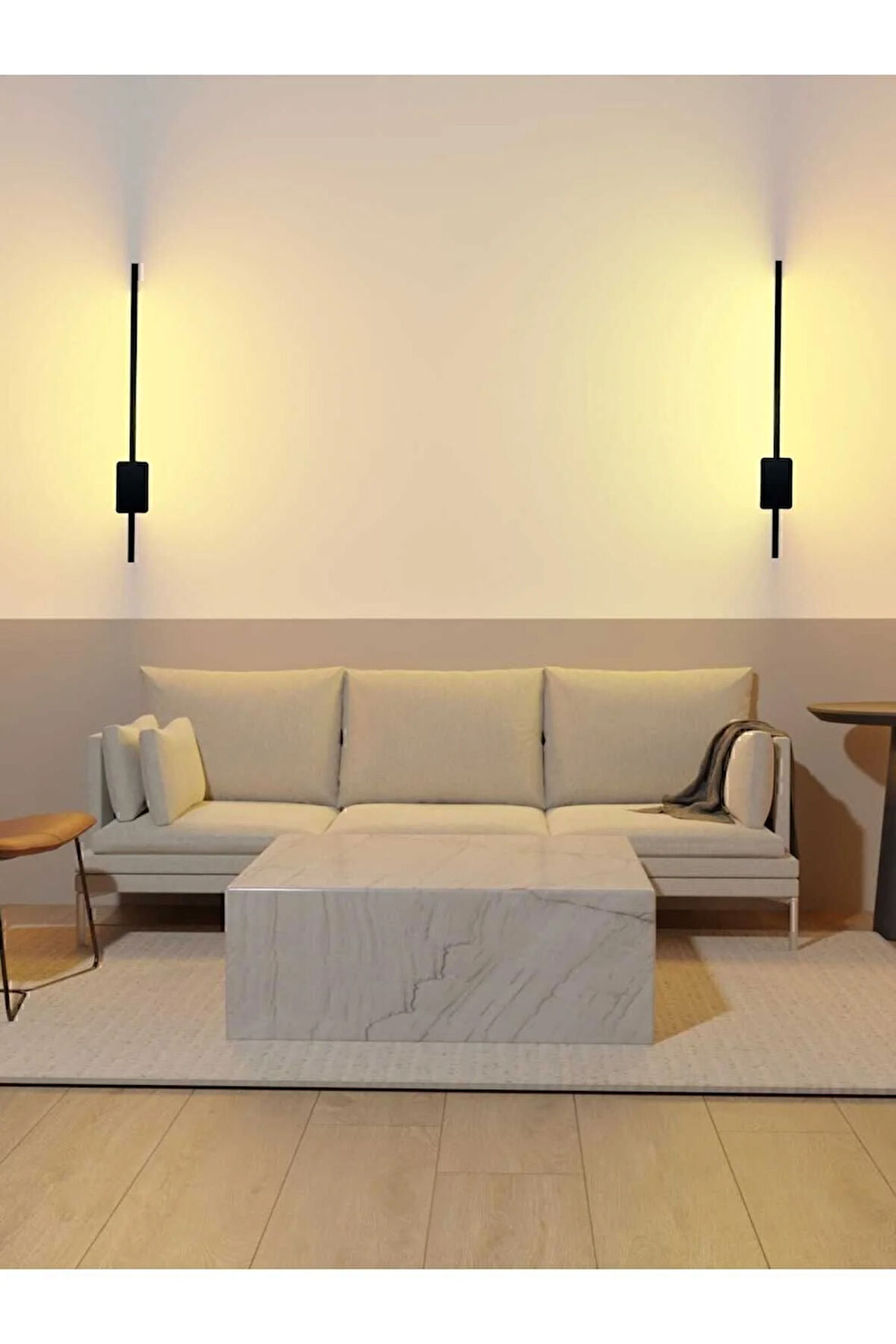 2 Adet Pilli Kılıç Aplik Gece Lambası 2 Adet (70 CM) (MAT SİYAH- GÜNIŞIĞI)