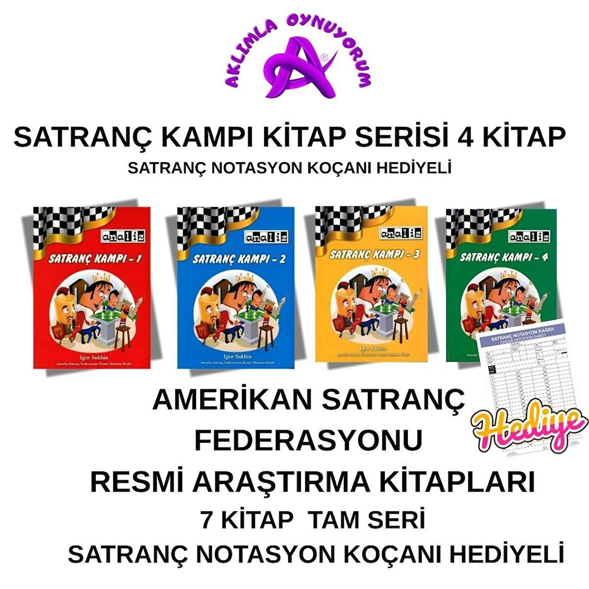 Satranç Kitapları Serisi 4 Kitap (Notasyon Koçanı Hediyeli )