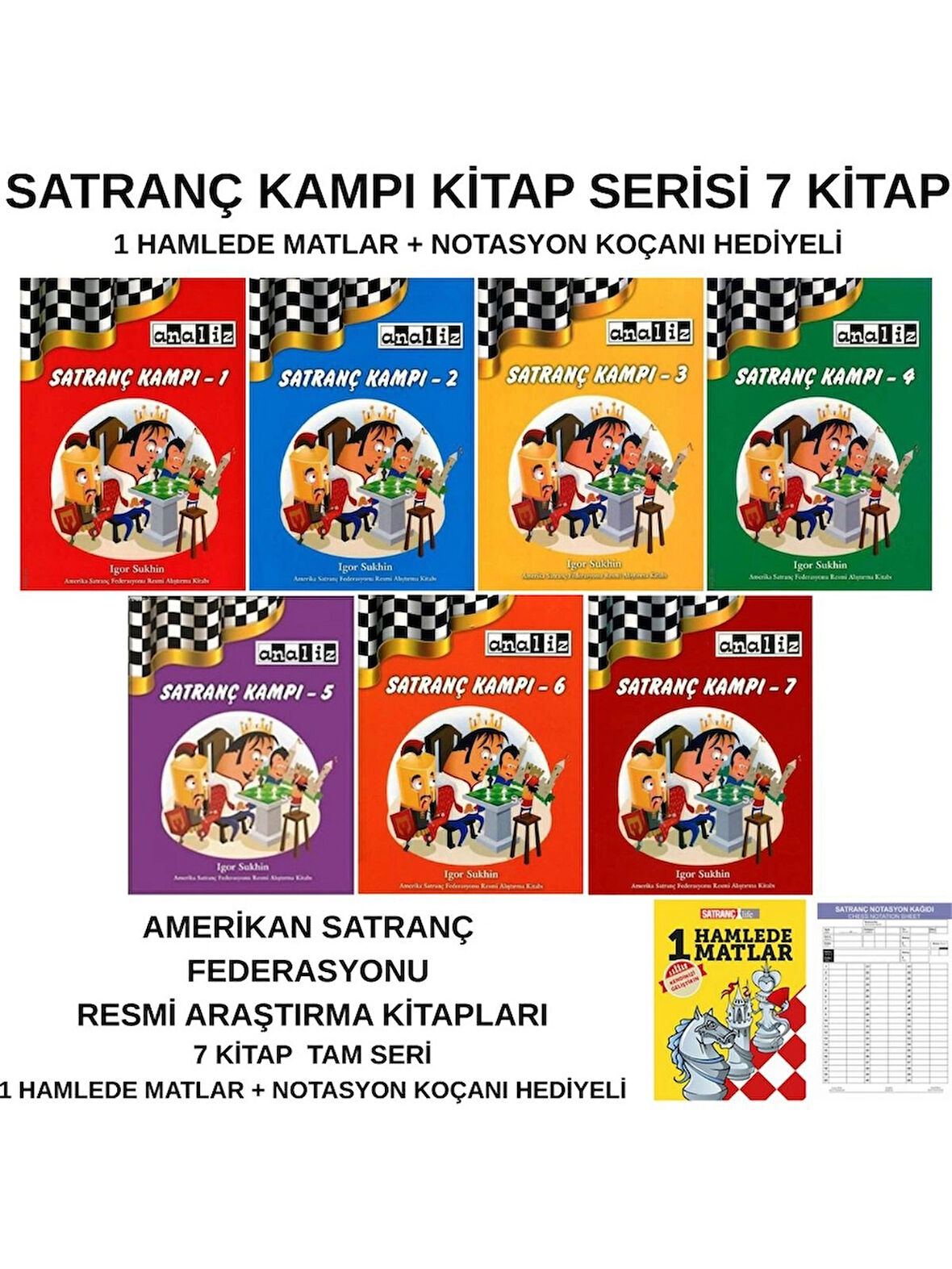 Satranç Kitapları Serisi 7 Kitap Ve Notasyon Koçanı