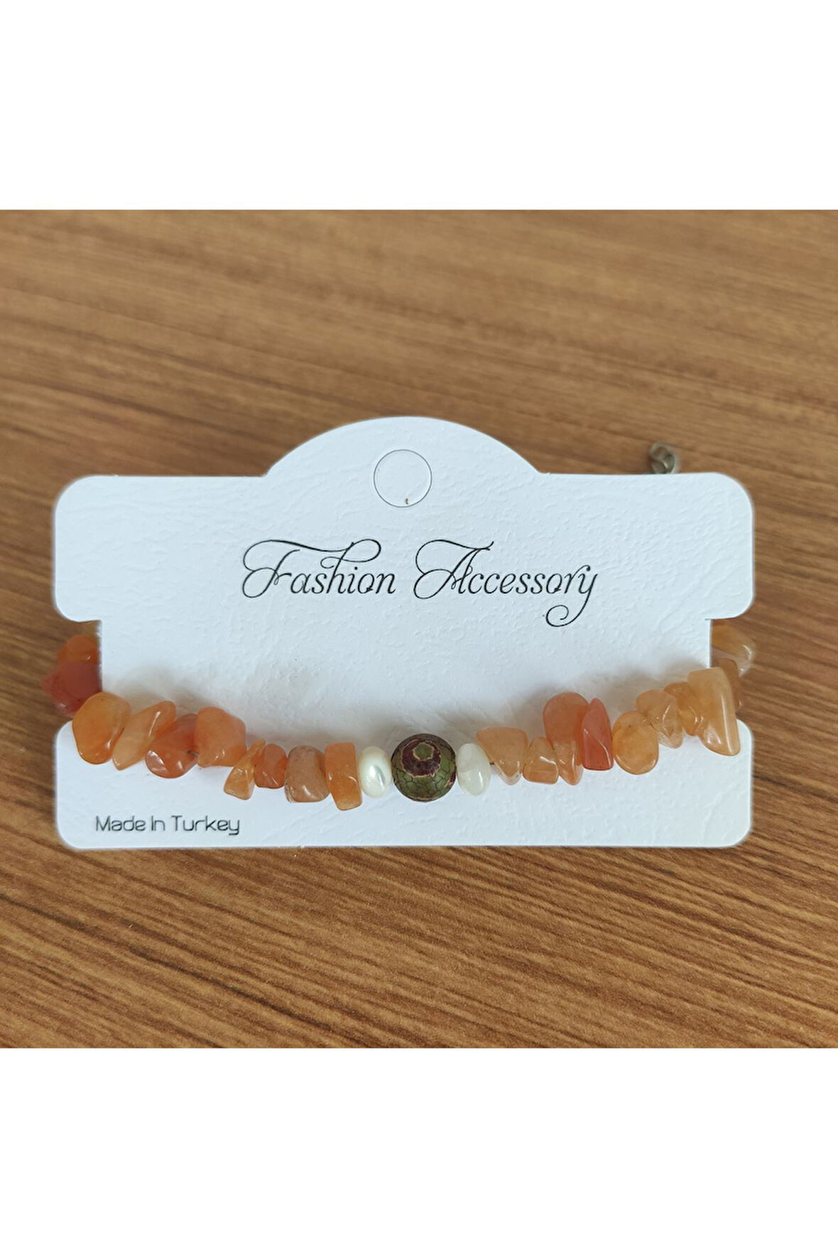 Turuncu Akik & Hindistan Akik Bileklik - 8483