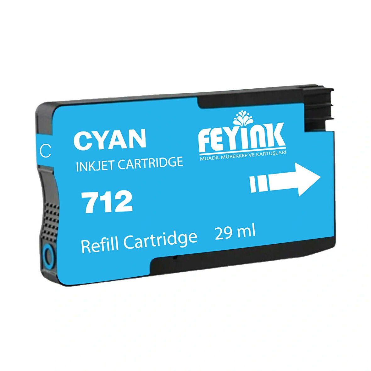 Feyink® HP 712 Cyan (C) Orijinal Mürekkep Dolumlu Feyink Kartuş 29ml Mavi