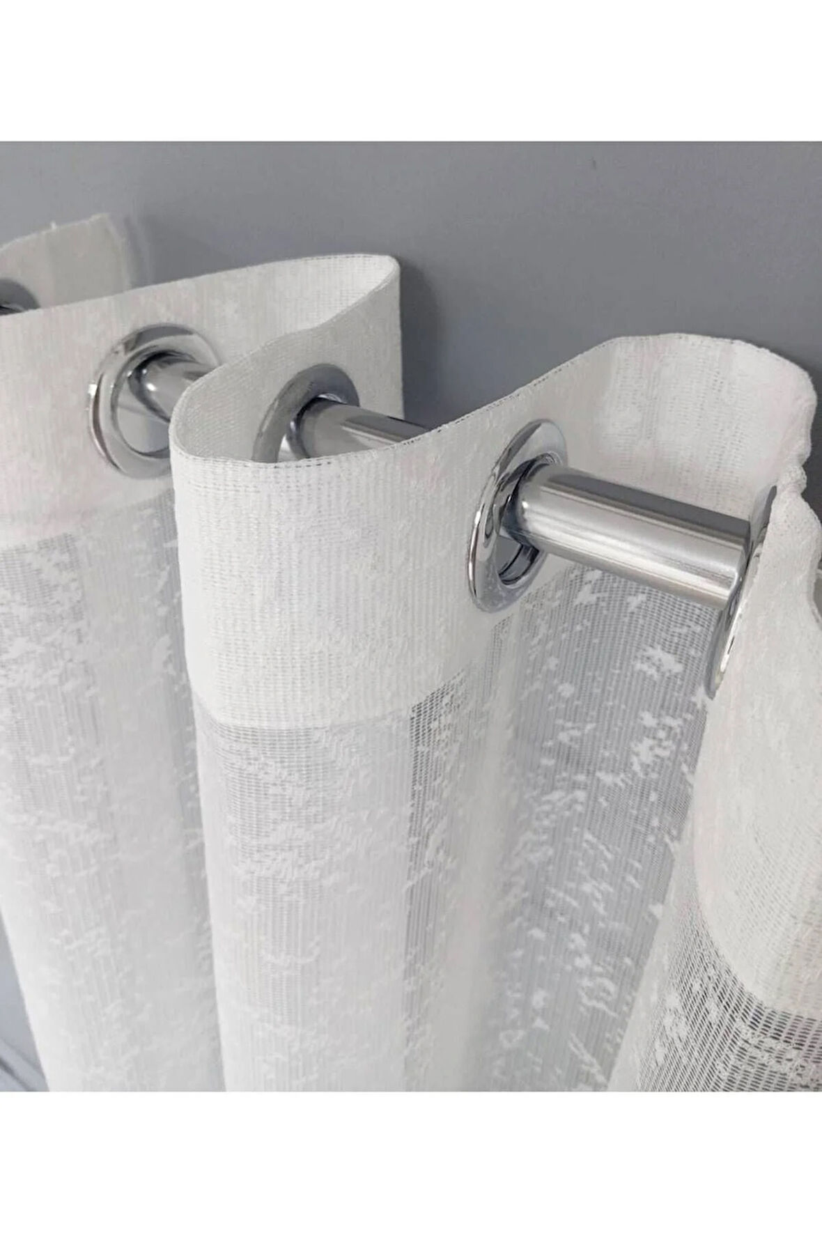 Karlı Rustik Kuşgözü Tül Perde