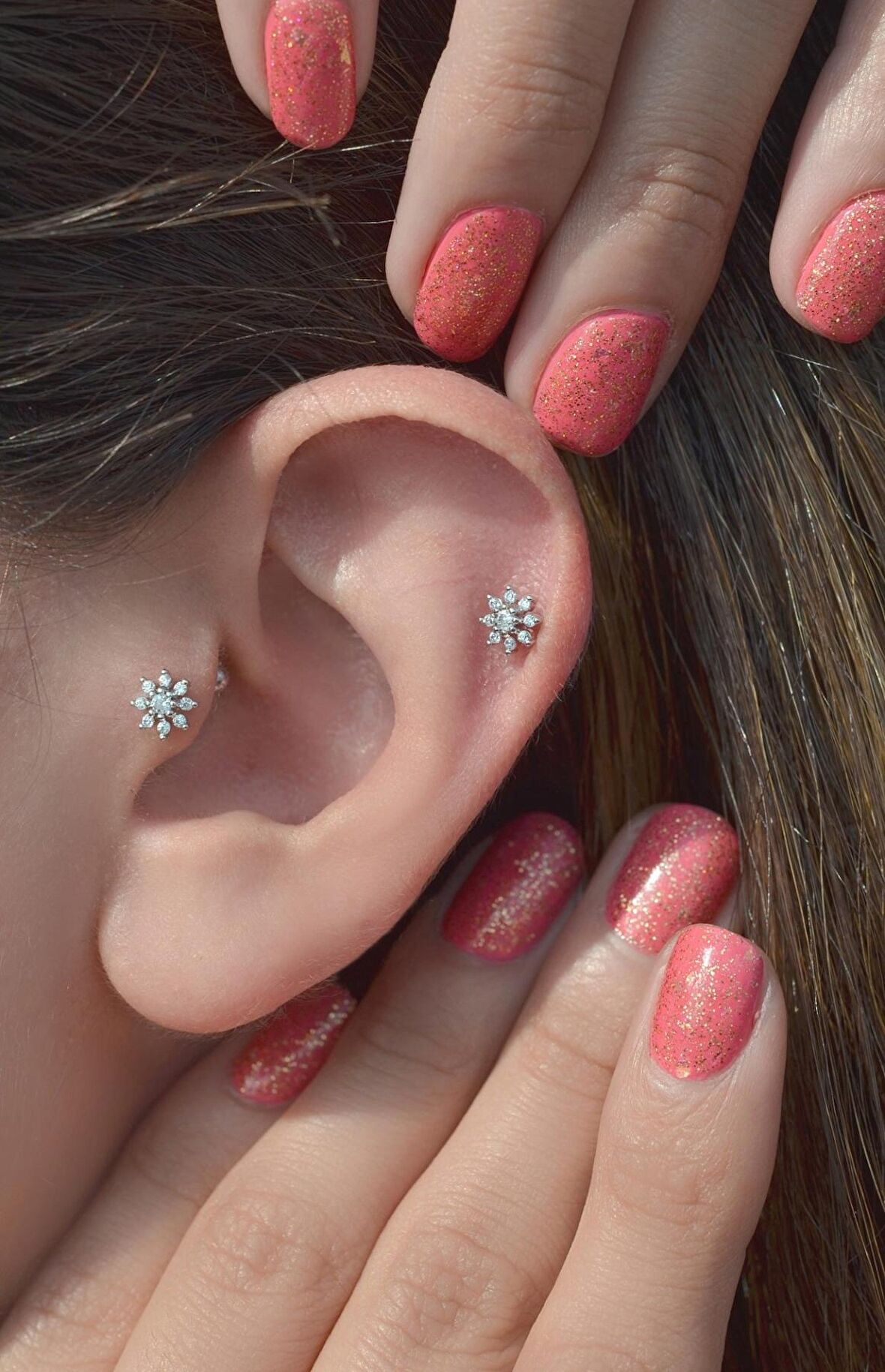 Kar Tanesi Piercing Helix Kıkırdak