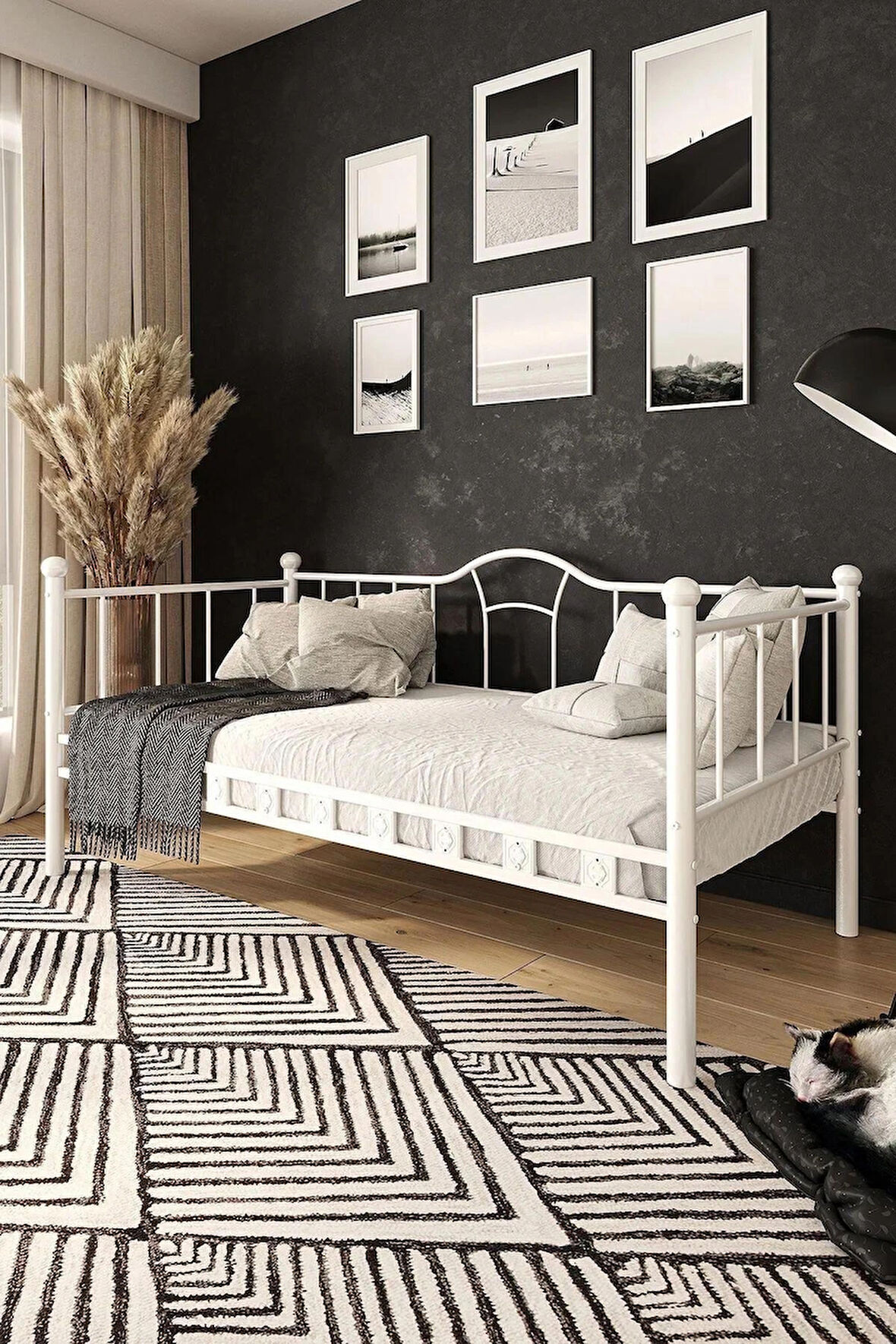 Teknor Kamelya Sedir Metal Karyola Beyaz