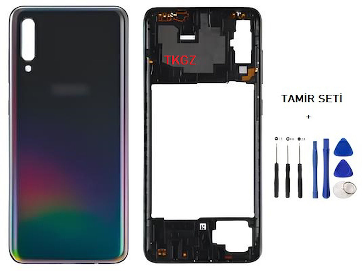 Samsung Galaxy A70  - SM-A705F FULL Kasa Arka Kapak Takım SİYAH - TAMİR SETİ