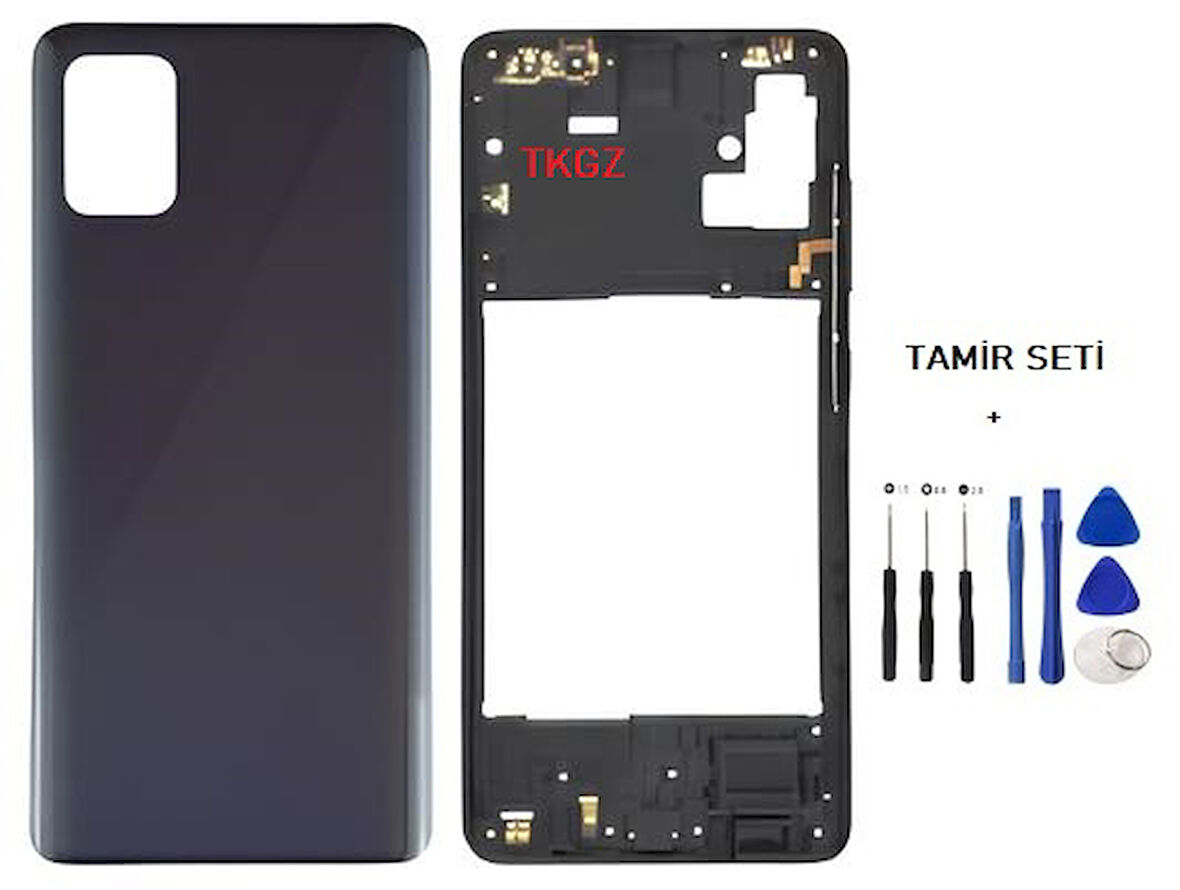 Samsung Galaxy A51  - SM-A515F FULL Kasa Arka Kapak Takım SİYAH - TAMİR SETİ