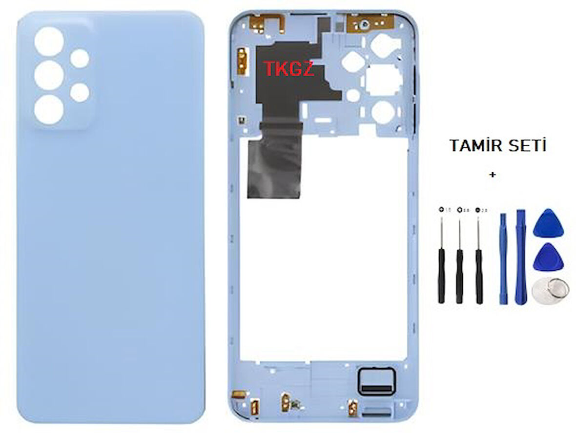 Samsung Galaxy A23  - SM-A235F FULL Kasa Arka Kapak Takım MAVİ - TAMİR SETİ