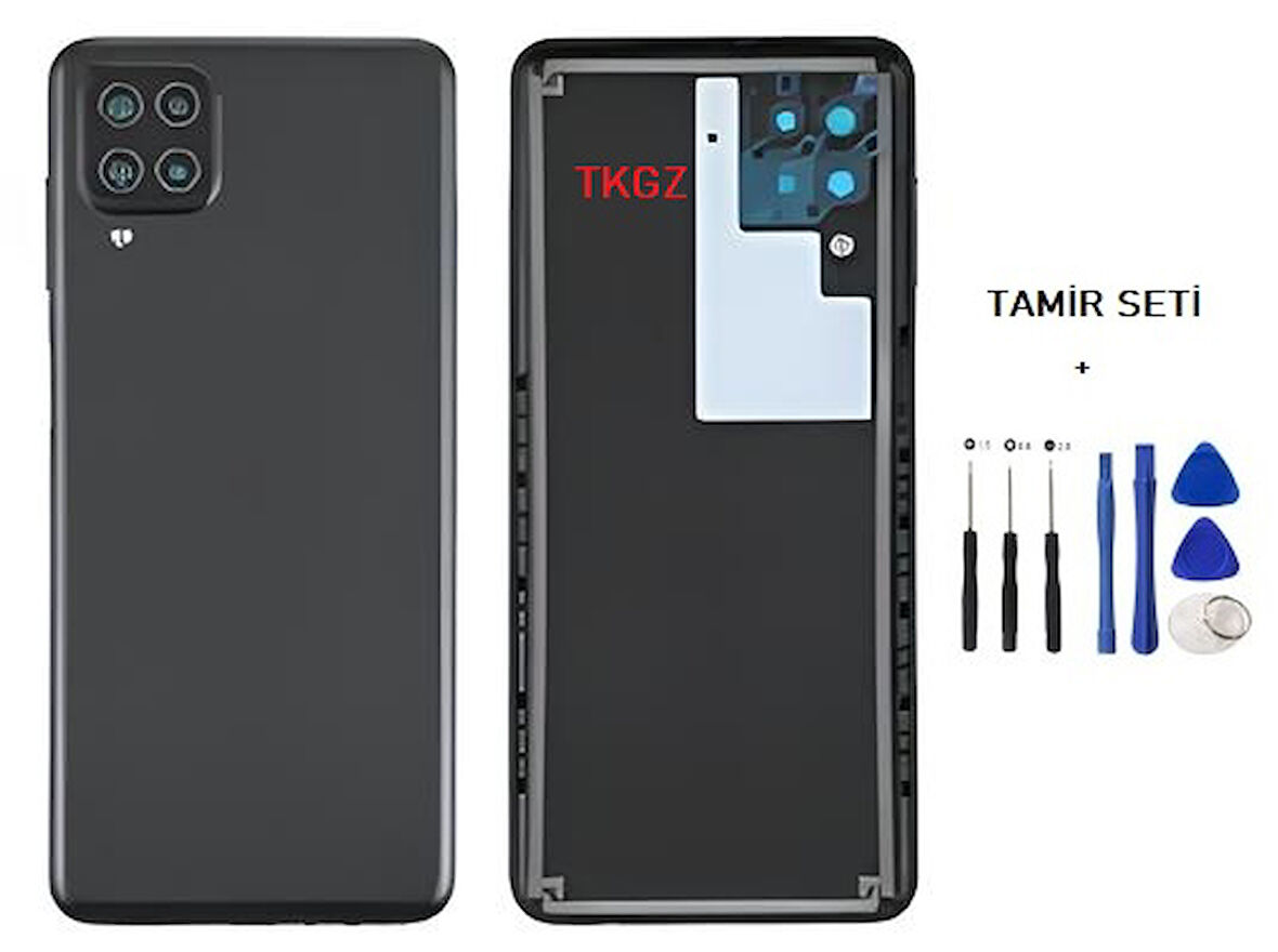 Samsung Galaxy A12  - SM-A125F FULL Kasa Arka Kapak Takım SİYAH - TAMİR SETİ