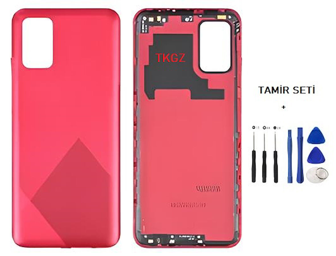 Samsung Galaxy A02S  - SM-A025 FULL Kasa Arka Kapak Takım KIRMIZI - TAMİR SETİ