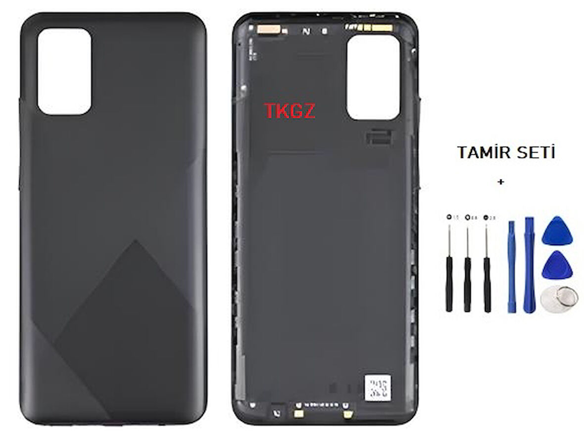 Samsung Galaxy A02S  - SM-A025 FULL Kasa Arka Kapak Takım SİYAH - TAMİR SETİ