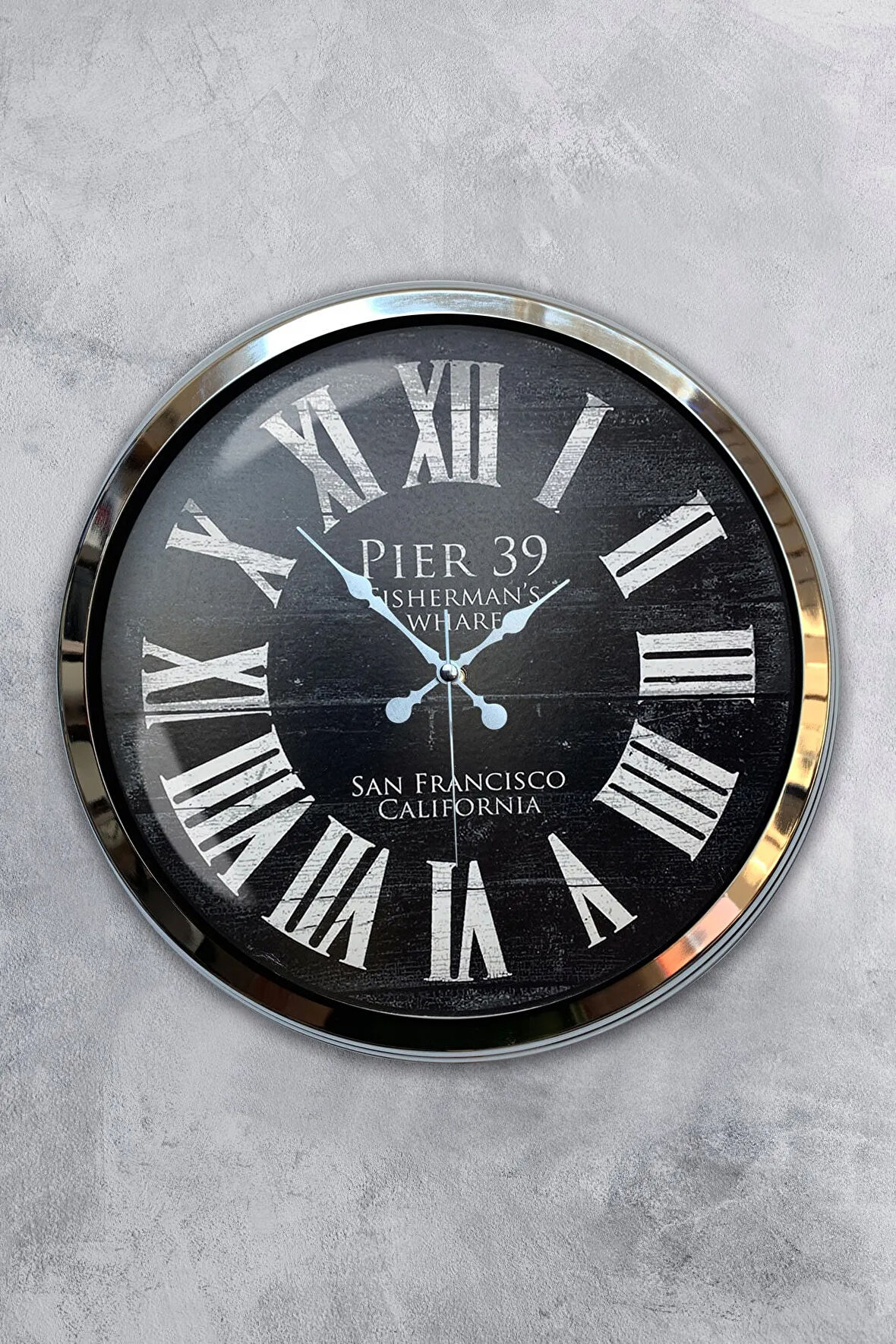 40 Cm Krom Metal San Francisco Duvar Saati
