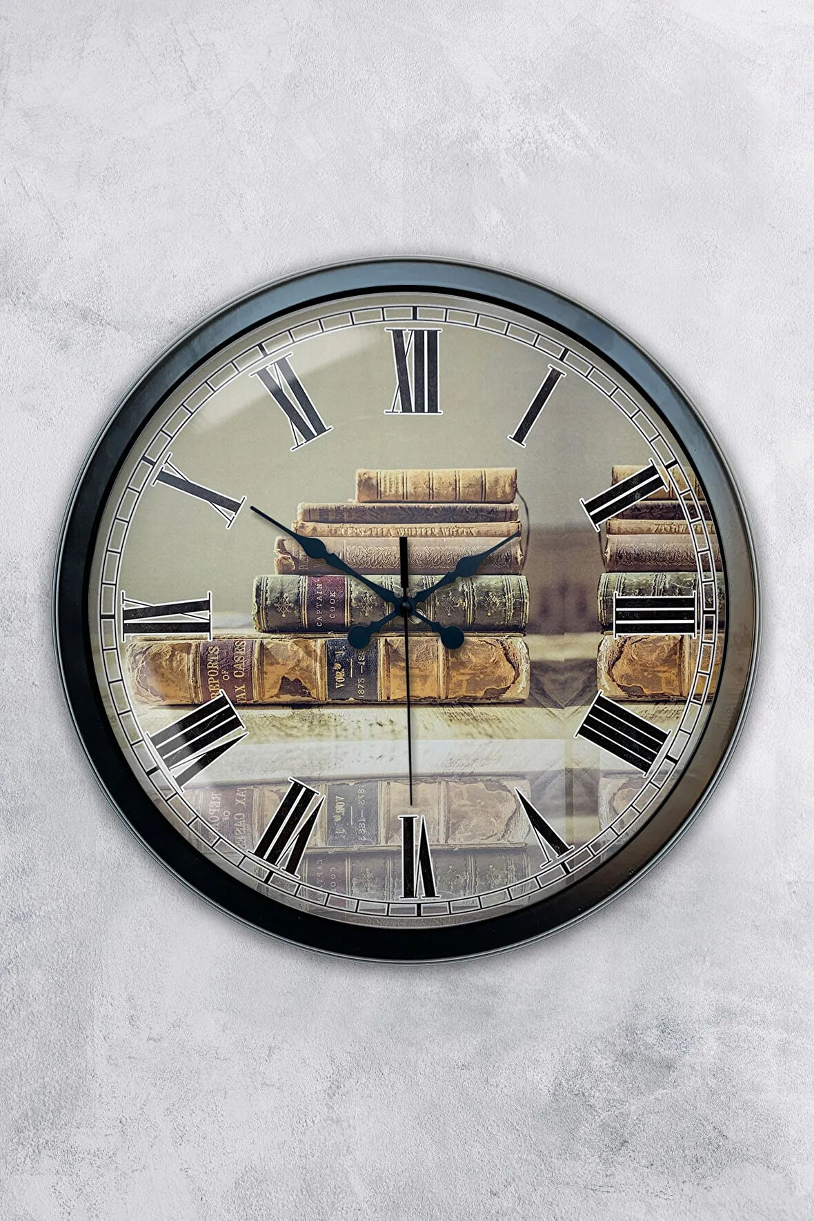 Hediyelik 40 Cm Siyah Metal Book Duvar Saati