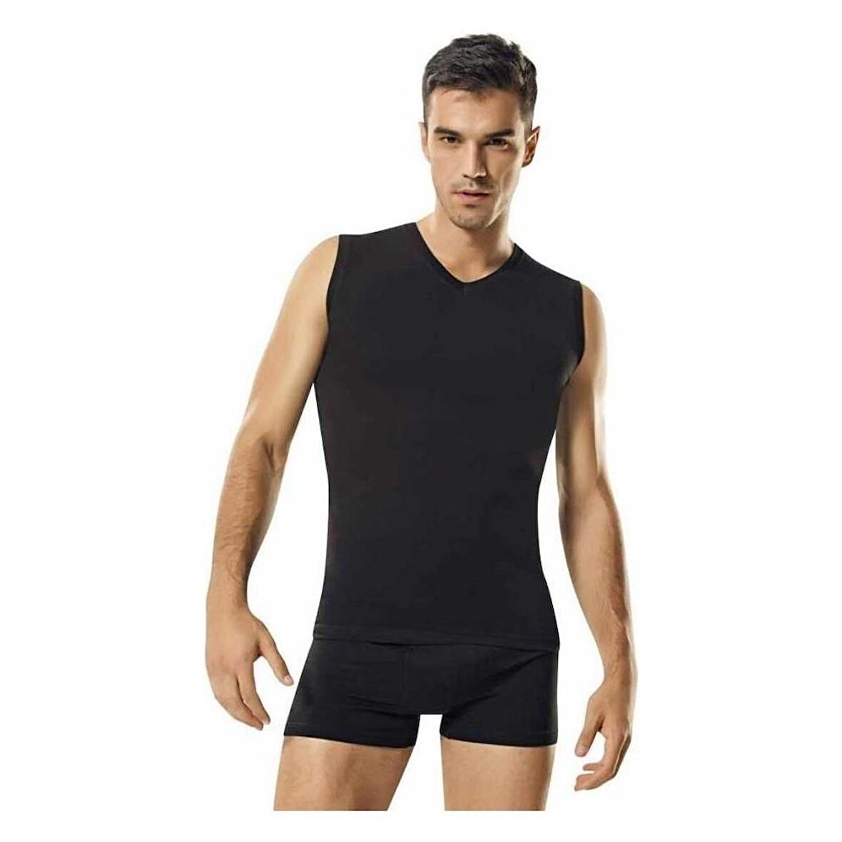 Namaldı Erkek Likralı V Yaka Sıfır Kol Body Atlet Fanila 188- 3 Adet