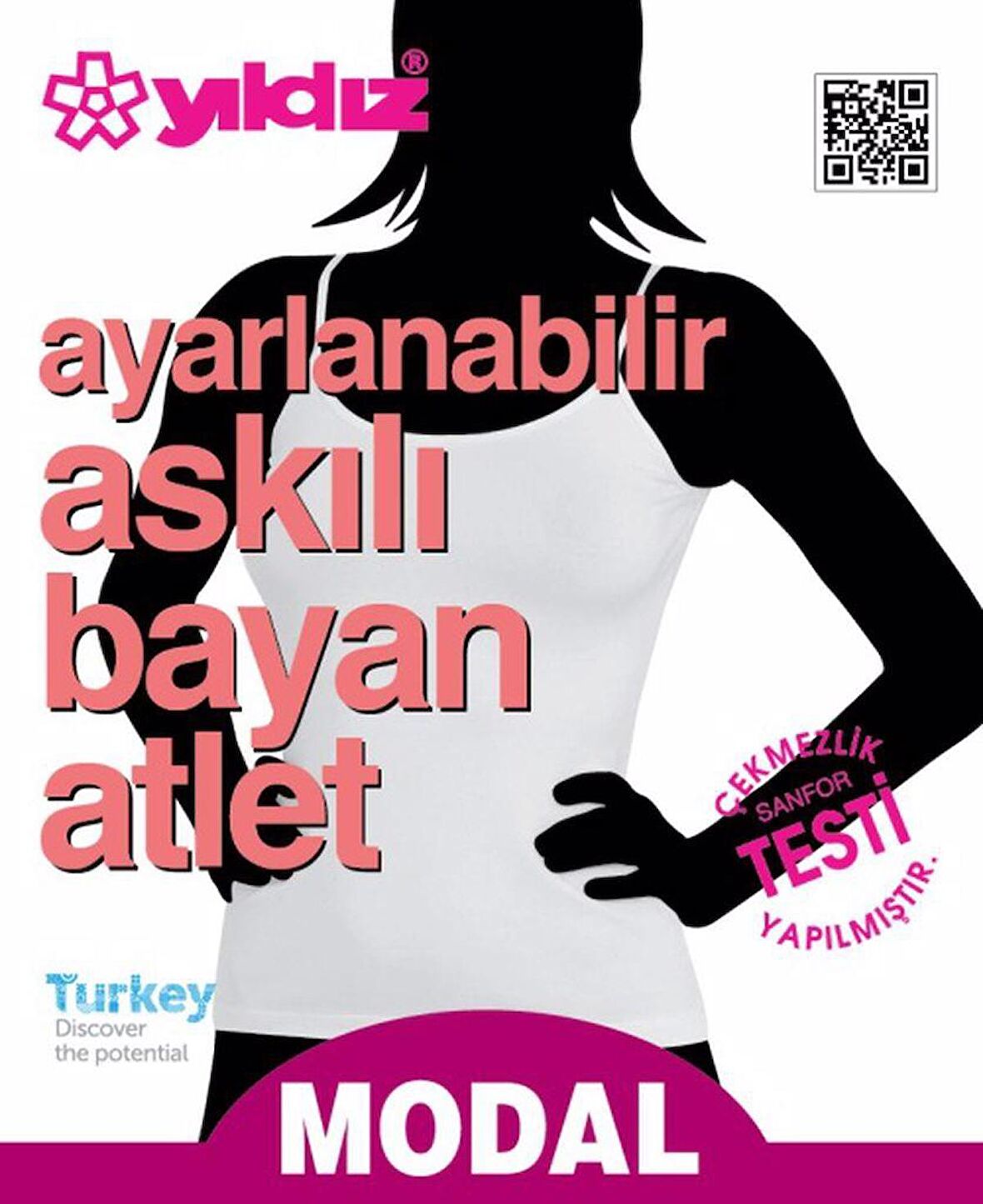 Yıldız Kadın Ayarlanabilen Askılı Atlet Modal Renk Seçenekli