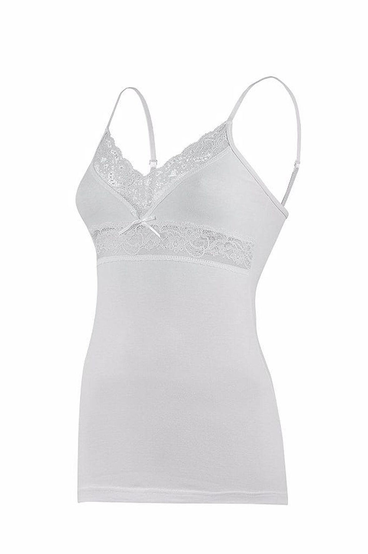 Yıldız Kadın Ayarlı V Yaka Dantelli Atlet Renk Seçenekli