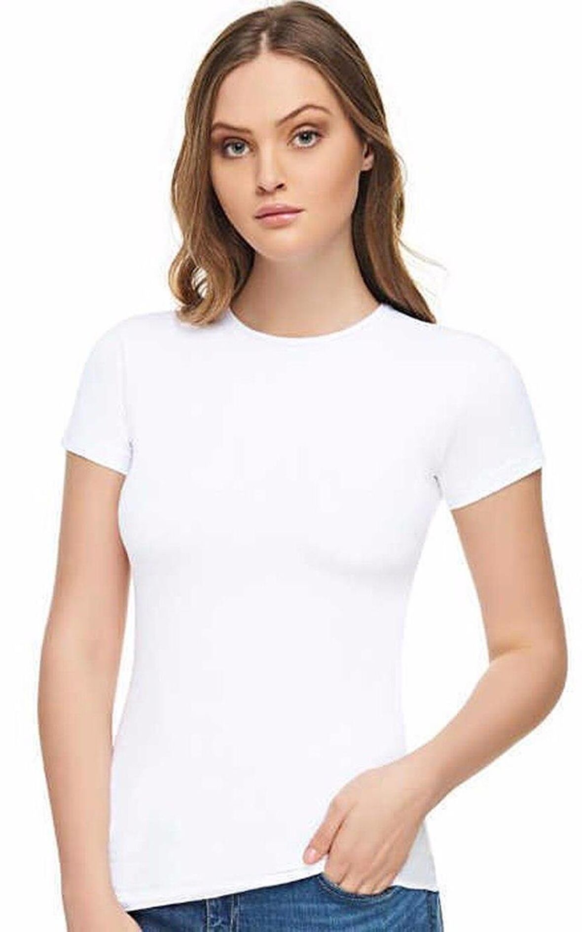 TUTKU ELİT 2202 Sıfır Yaka Kadın Tişört - 1 Adet