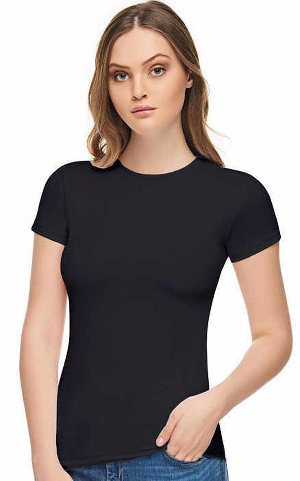 3'Lü TUTKU ELİT 2202 Sıfır Yaka Kadın Tişört