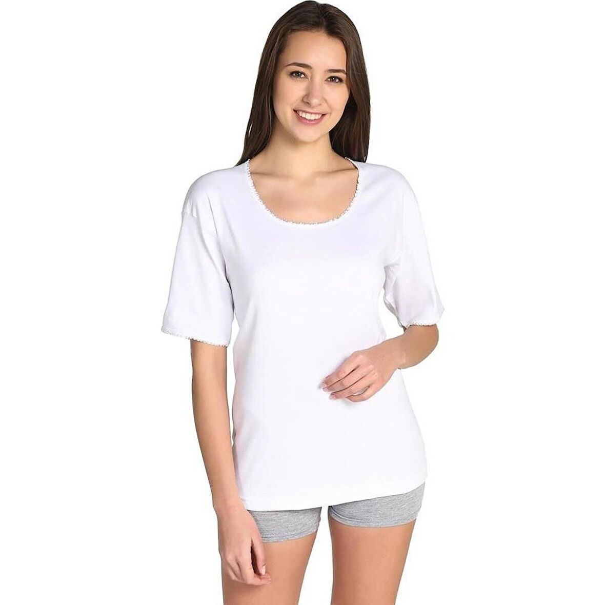 6 Adet TUTKU 0141 Kadın Ribana Kısa Kol Atlet