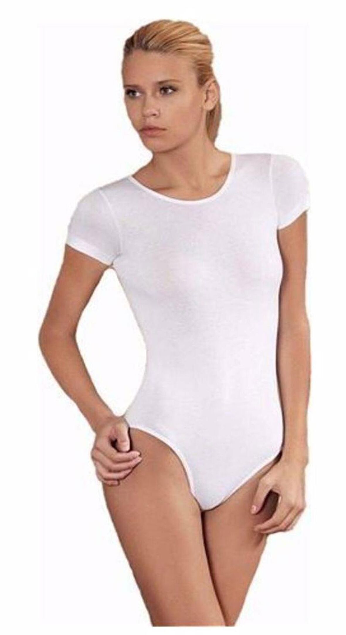 Kota Kadın Kısa Kollu Bisiklet Yaka Çıtçıtlı Badi-6182