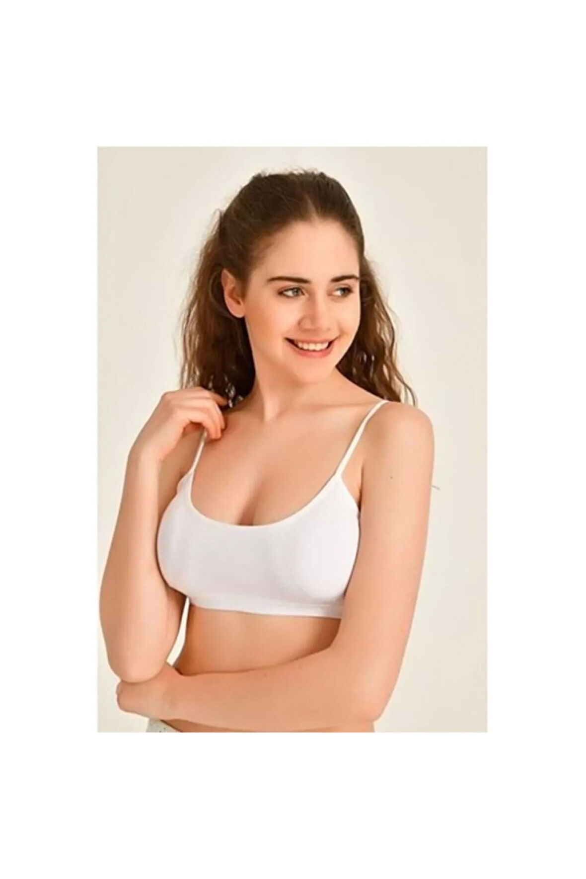 Kadın Likralı Penye İp Askılı Büstiyer 6052