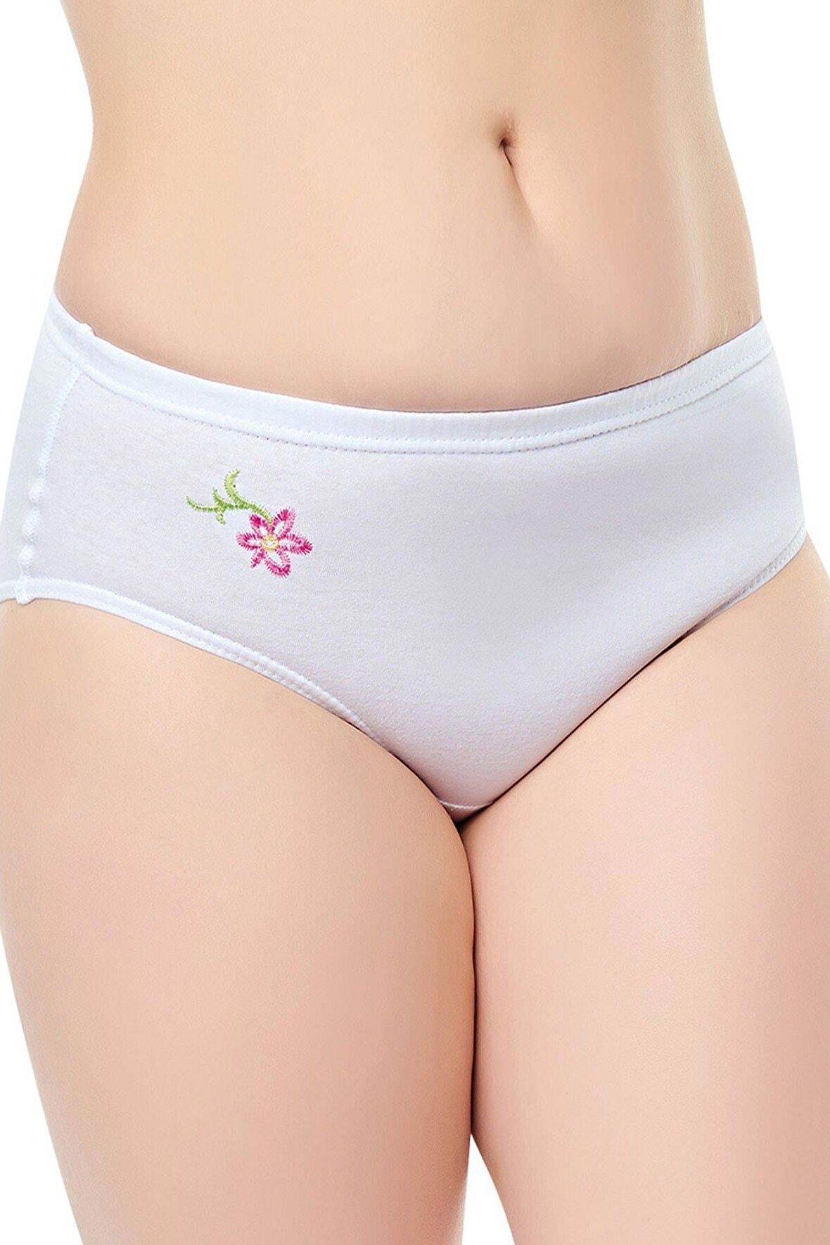 12 Adet Seher Kadın Beyaz Desenli Kadın Külot Slip