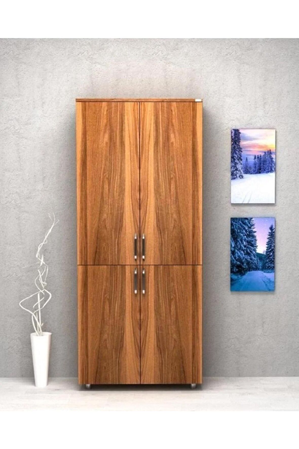 KOBİÇ Dosya Dolabı Tam Kapak 70x35x185 Cm (CEVİZ)