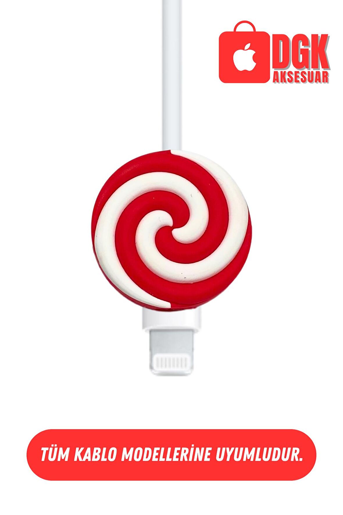 Kablo Ucu Koruyucu Kırmızı Sweet Bonanza Şeker Figürlü