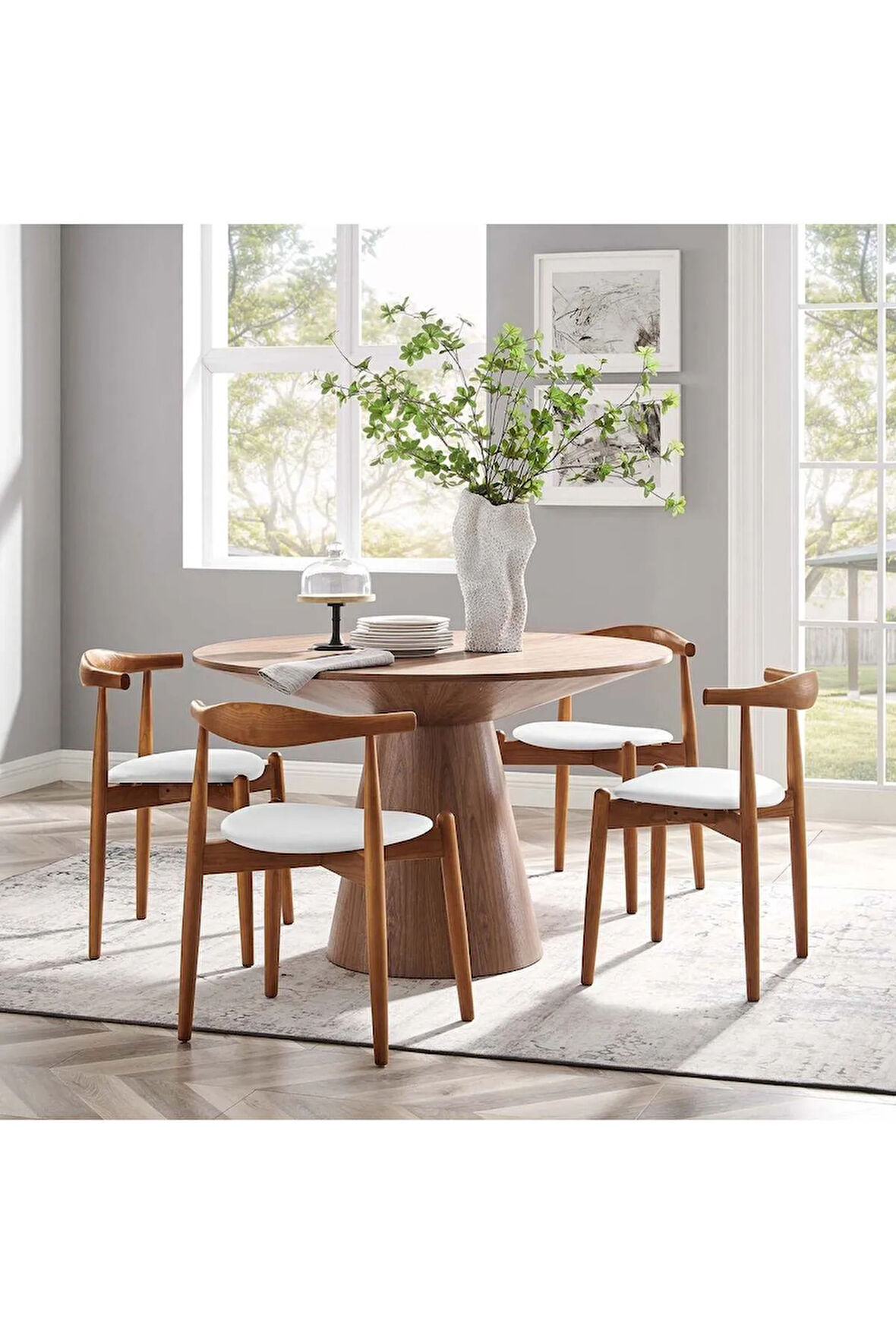 Aarhus Beyaz Iskandinav Natural Bohem Ahşap Sandalye ( 1 Adet)