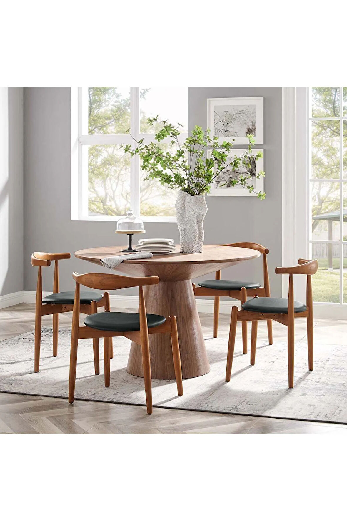 Aarhus Siyah Iskandinav Natural Bohem Ahşap Sandalye ( 1 Adet)