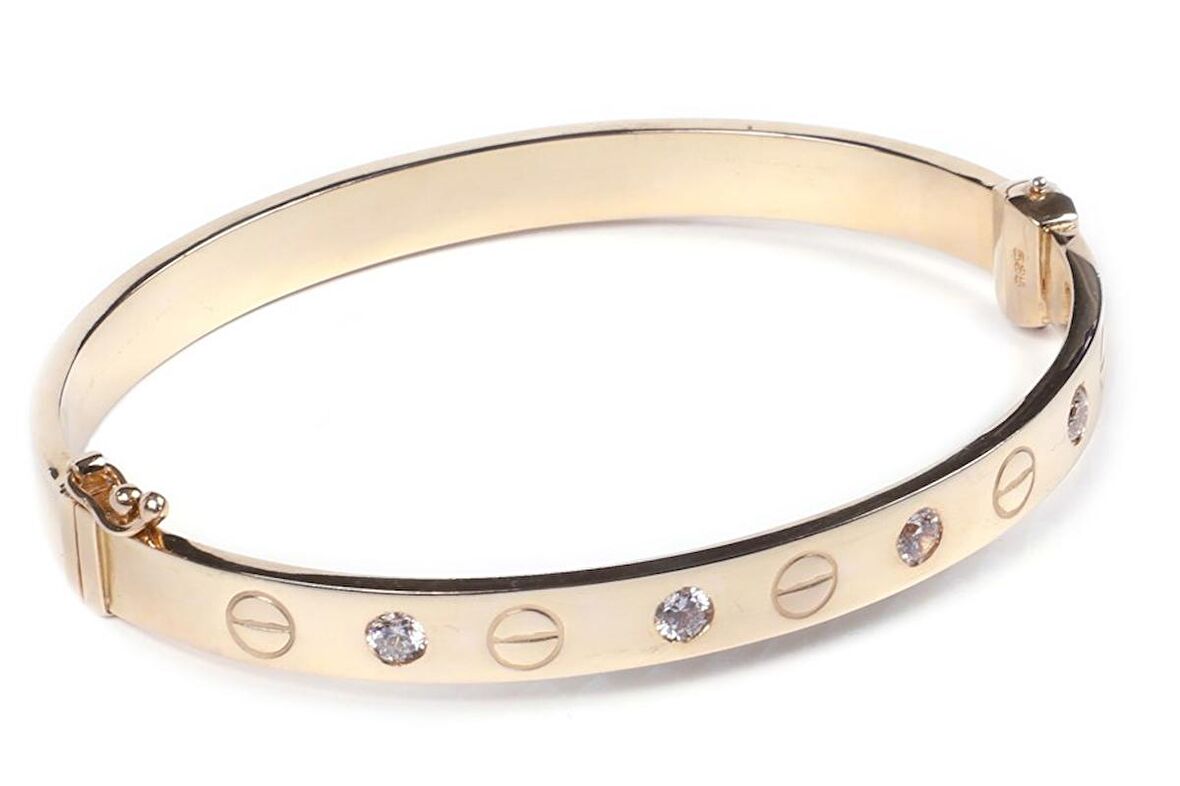 Swarovski Taşlı Cartier Kelepçe