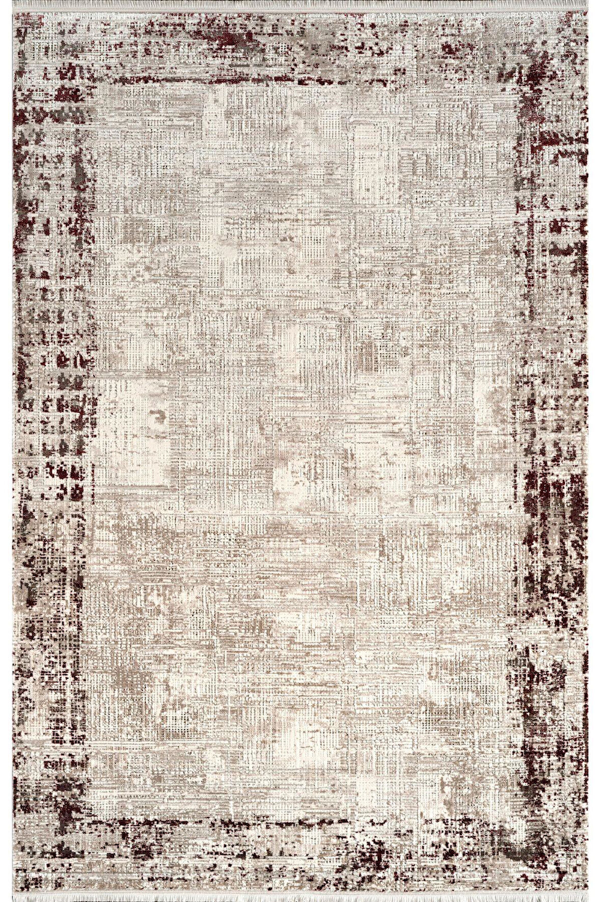 Royal Halı Kim Royal KC10A Vizon Bordo Akrilik Yumuşak Dokulu Modern Eskitme Halı