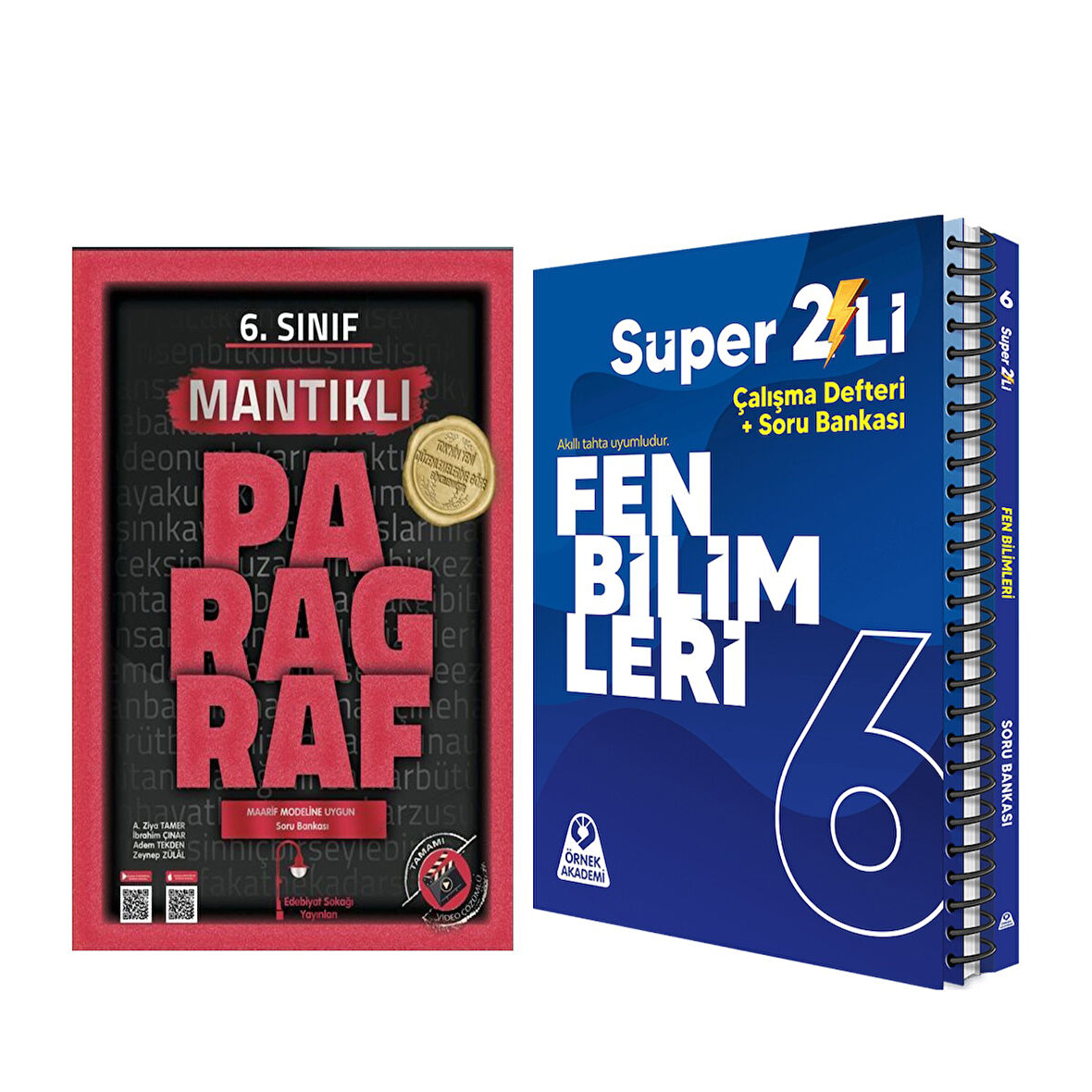 Örnek Akademi 6. Sınıf Fen Bilimleri Süper İkili ve Edebiyat Sokağı Mantıklı Paragraf Soru Bankası Seti 2 Kitap