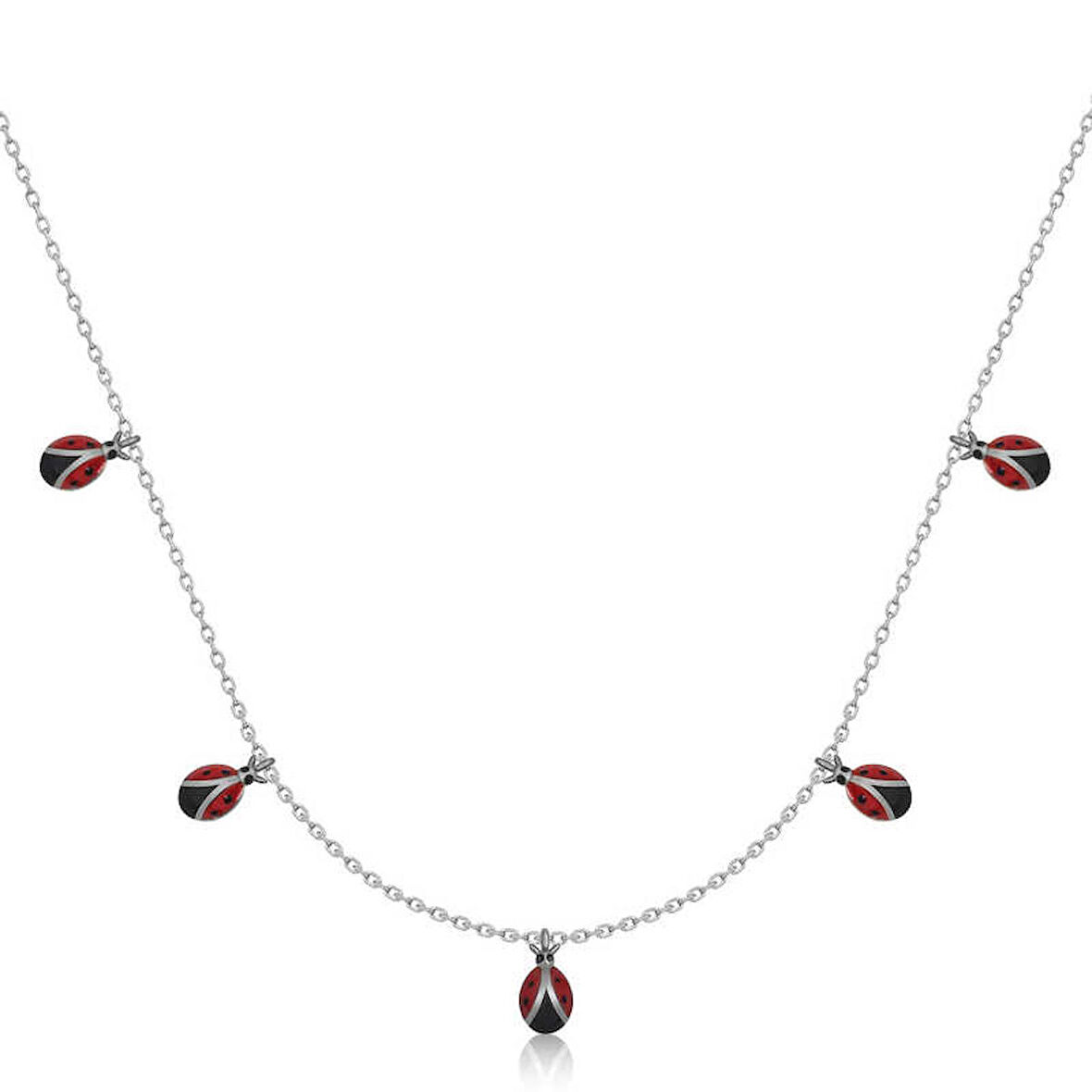 925 Ayar Gümüş Uğur Böceği Şans Kadın Kolye