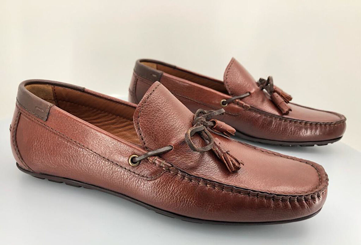 Aronay 084 %100 Hakiki Deri Püsküllü Erkek Loafer Babet