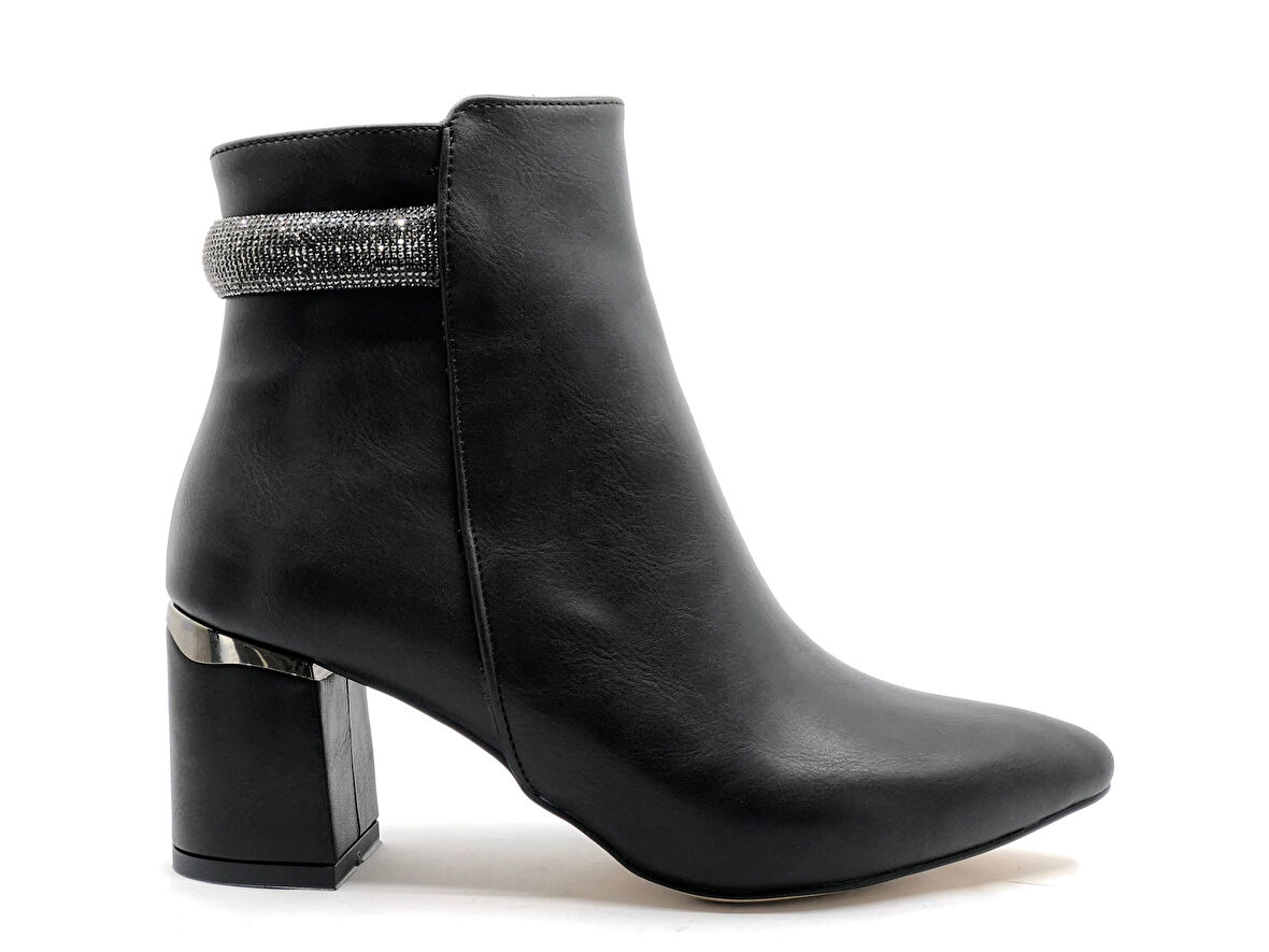 Feles Bilek Şerit Taş Dekolteli Klasik Kadın Bot