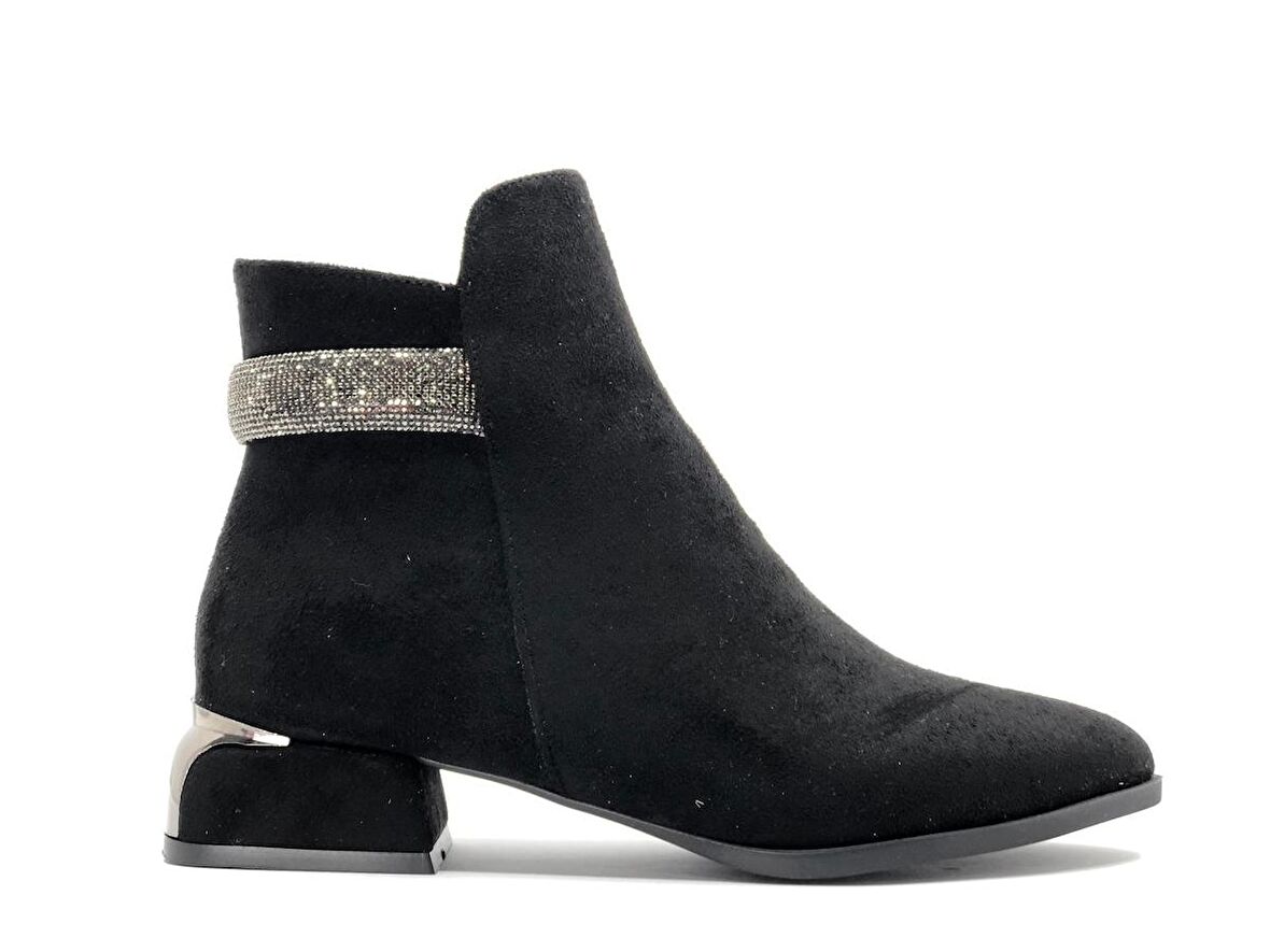 Feles Bilek Taşlı Klasik Düz Taban Kadın Bot