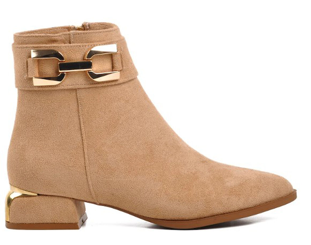 Feles Bilek Toka Detaylı Klasik Düz Taban Kadın Bot