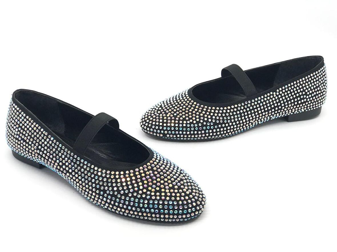 Feles Taş Detaylı Ev İçi Kadın Babet Ayakkabı