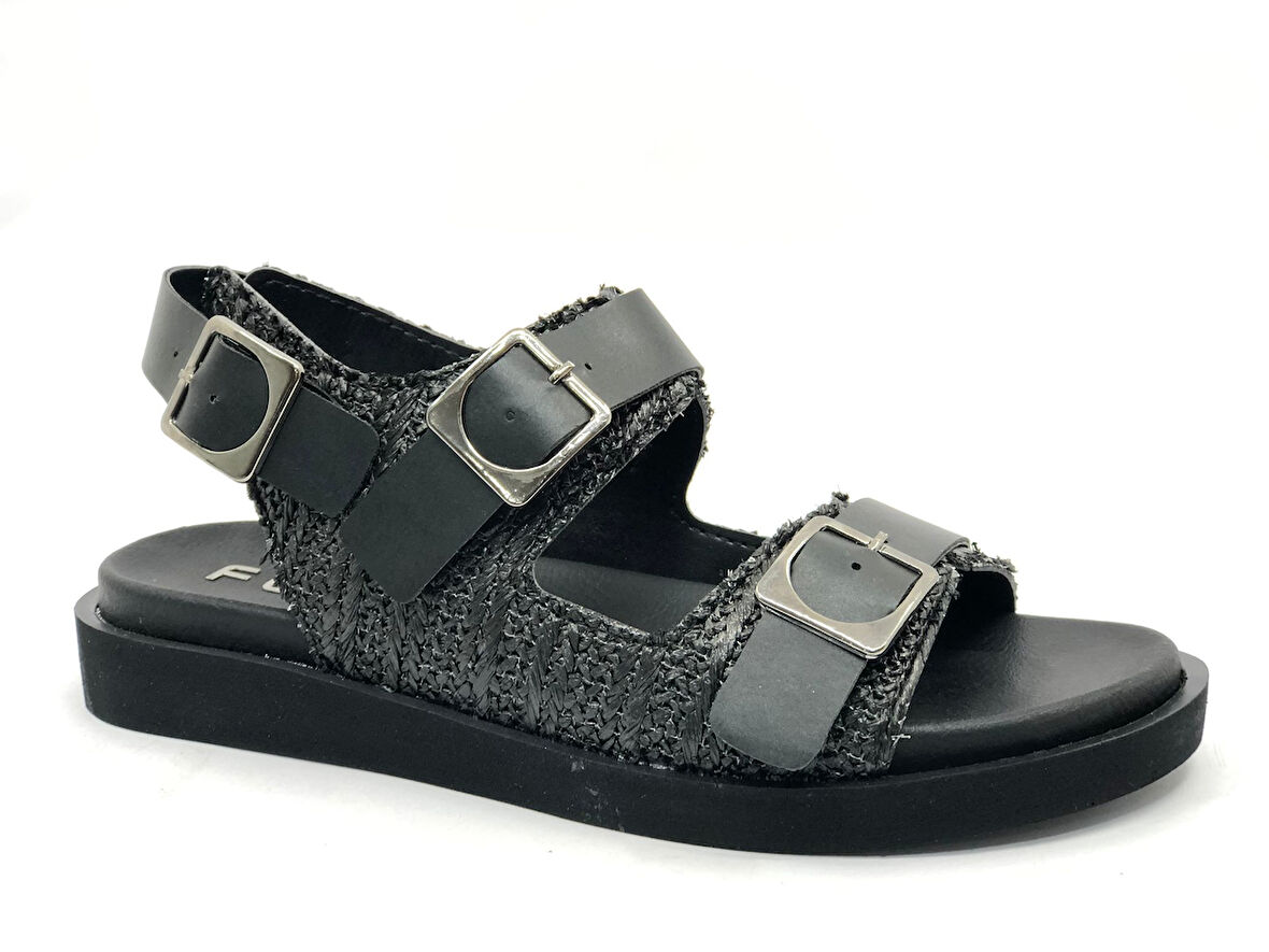 Feles Ortapedik Taban Hasır Detaylı Kadın Sandalet