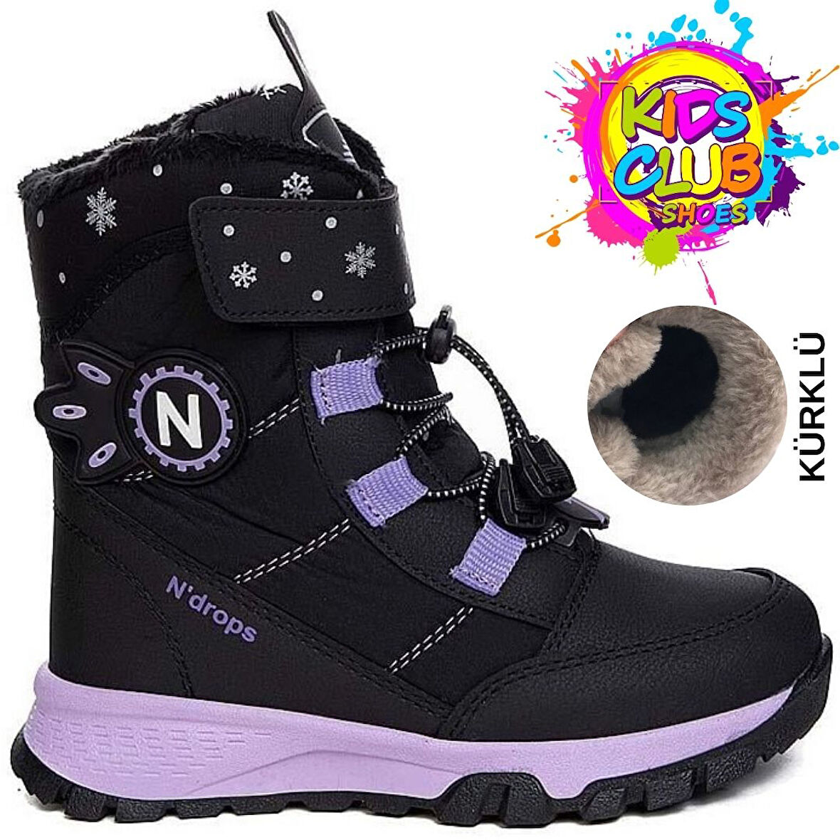 Kids Club Shoes Ndrops-014 İçi Yünlü Unisex Kar Botu Çocuk Bot