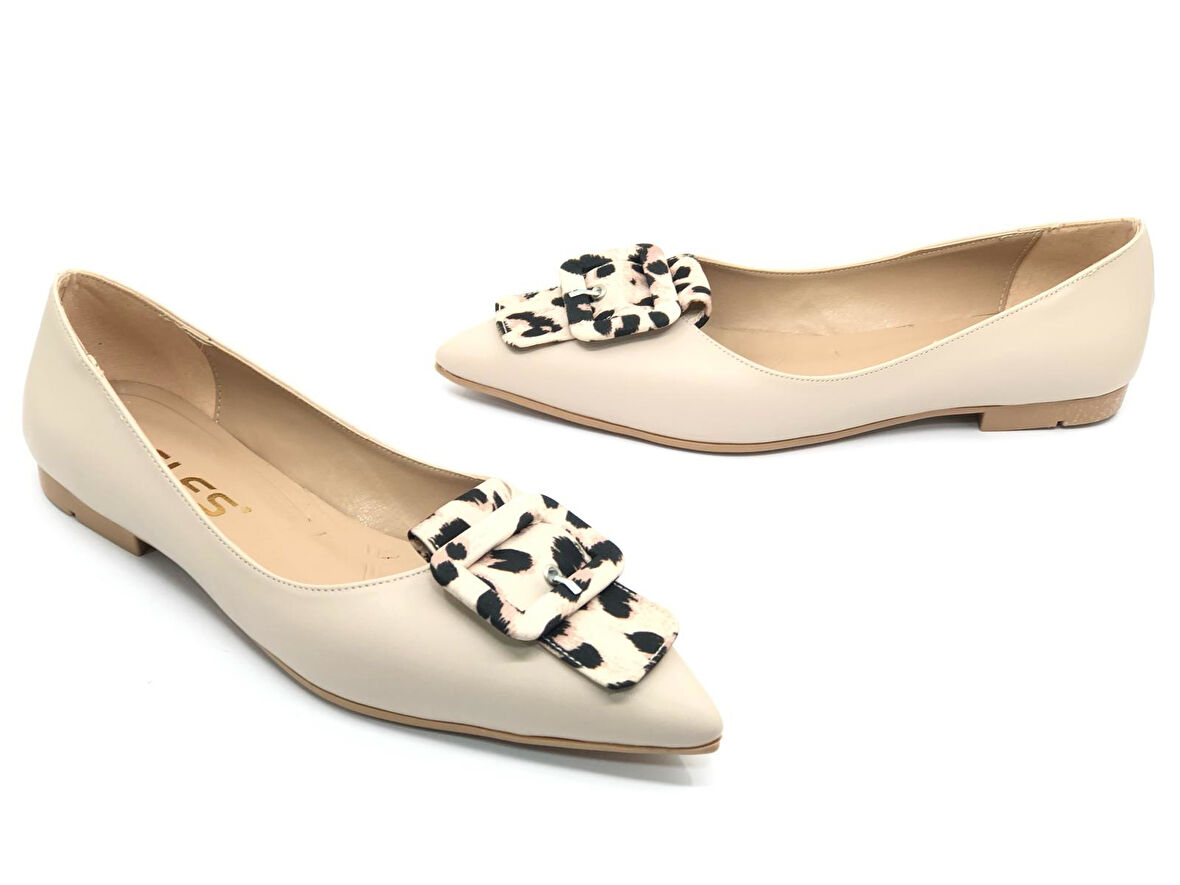 Feles Leopar Toka Detaylı Kadın Babet Ayakkabı