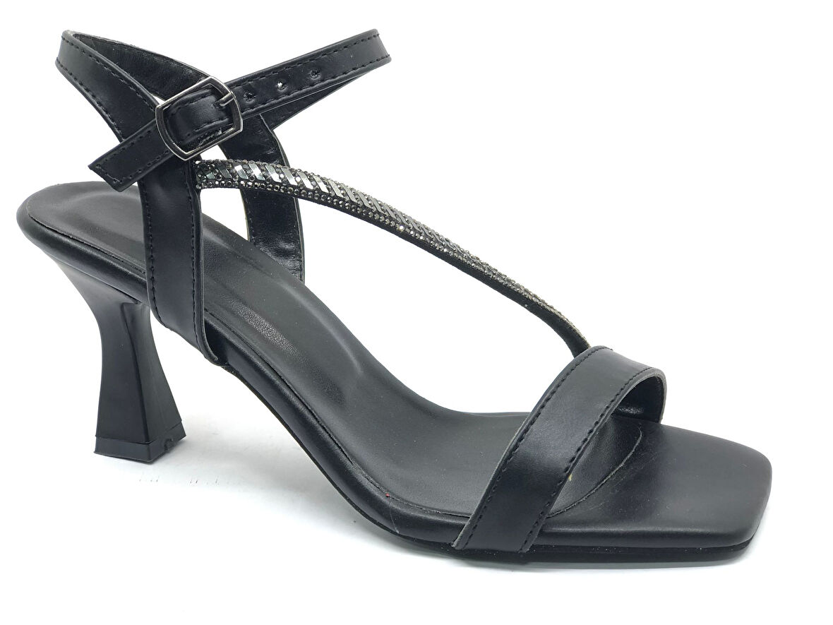 Mehtap Şerit Taş Detaylı Tek Bantlı Kadın Topuklu Abiye Ayakkabı