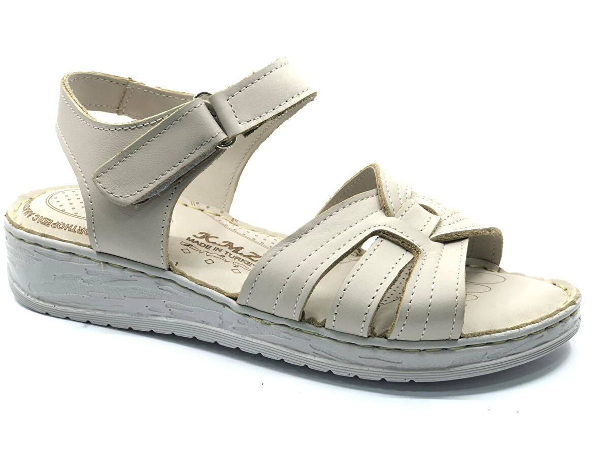 Kocamanlar 8712 Hakiki Deri Comfort Ortopedik Kadın Sandalet