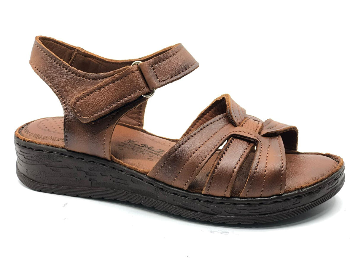 Kocamanlar 8712 Hakiki Deri Comfort Ortopedik Kadın Sandalet